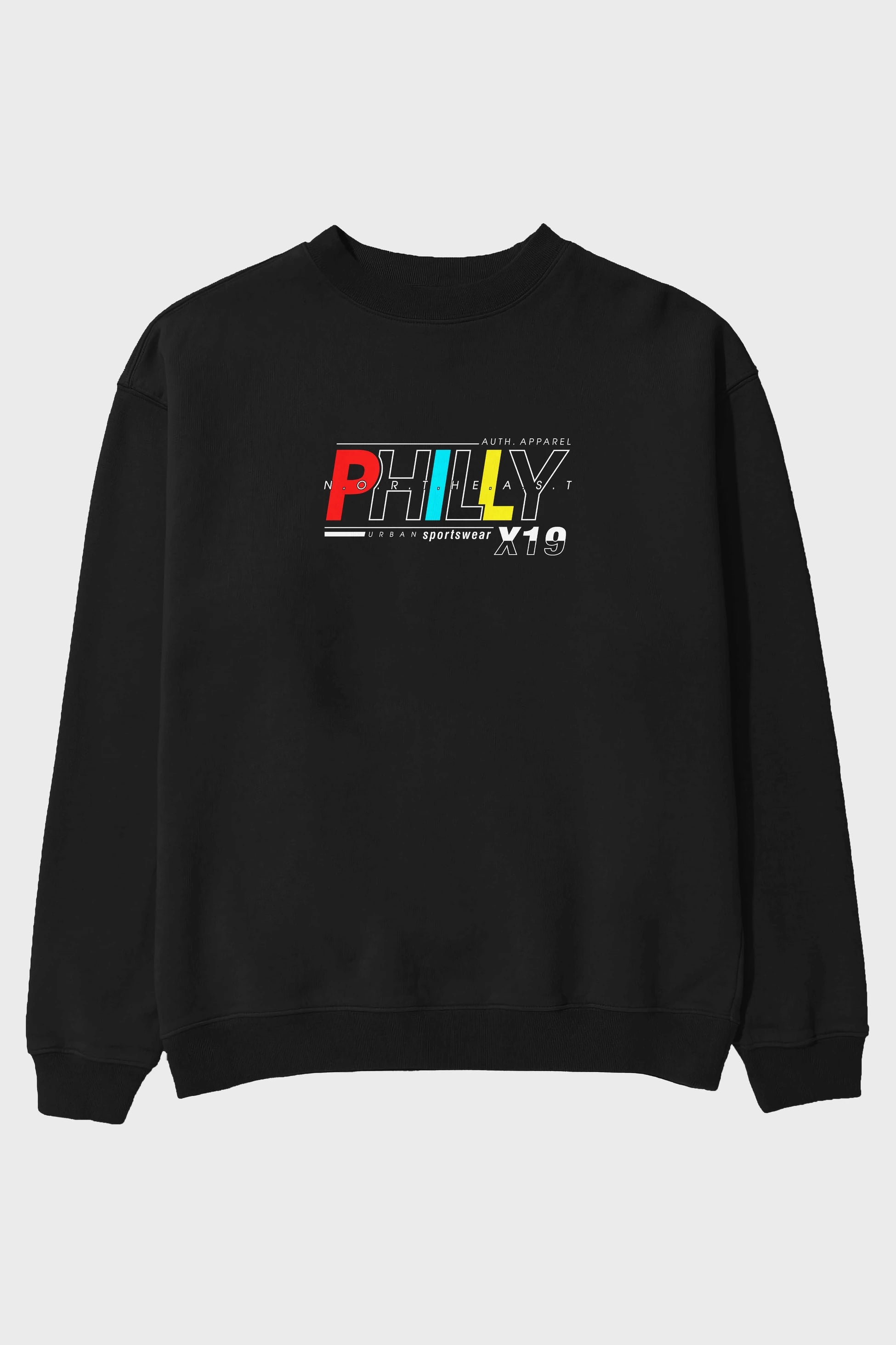 Philly Ön Baskılı Oversize Sweatshirt Erkek Kadın Unisex