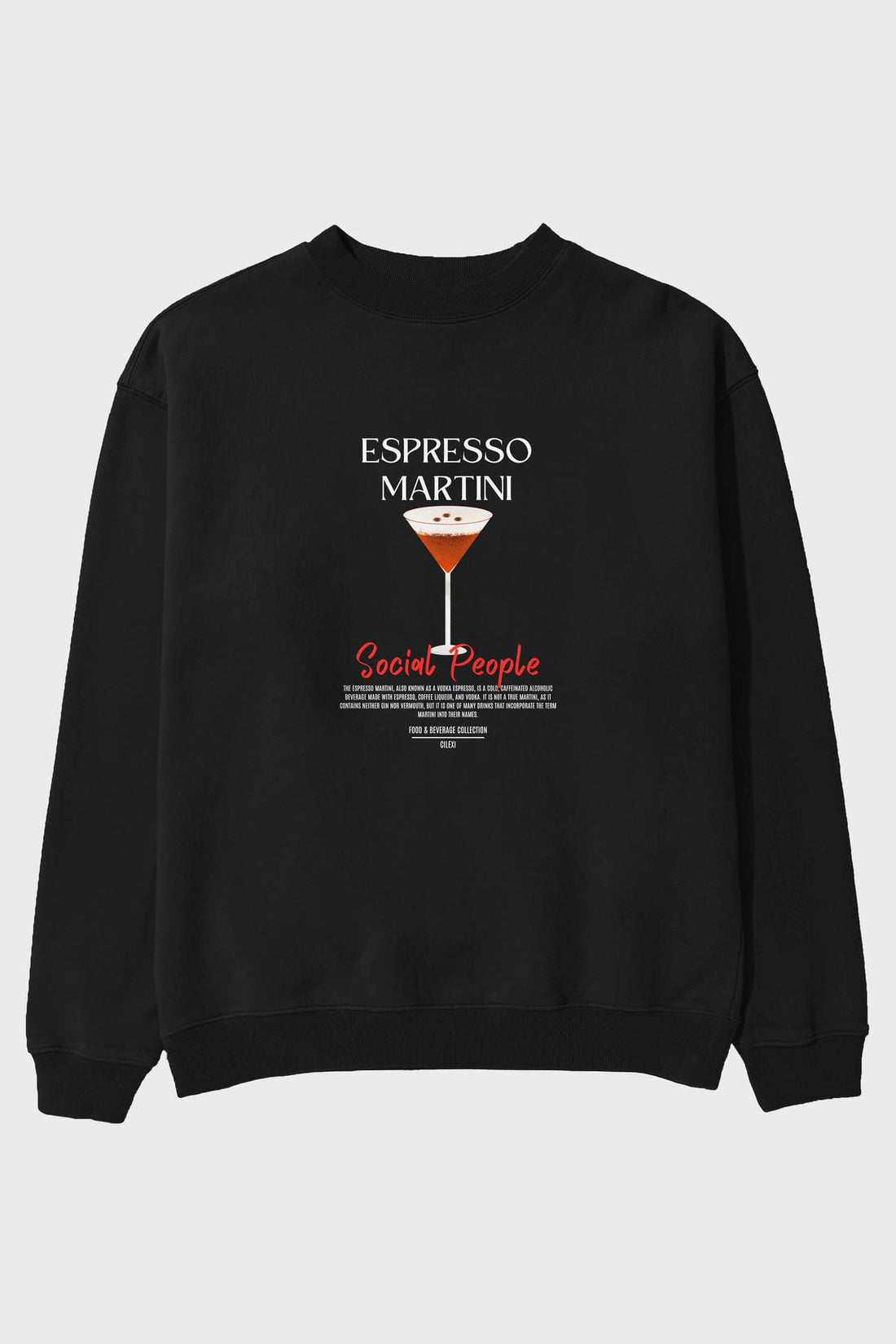 Espresso Martini ön Baskılı Oversize Sweatshirt Erkek Kadın Unisex