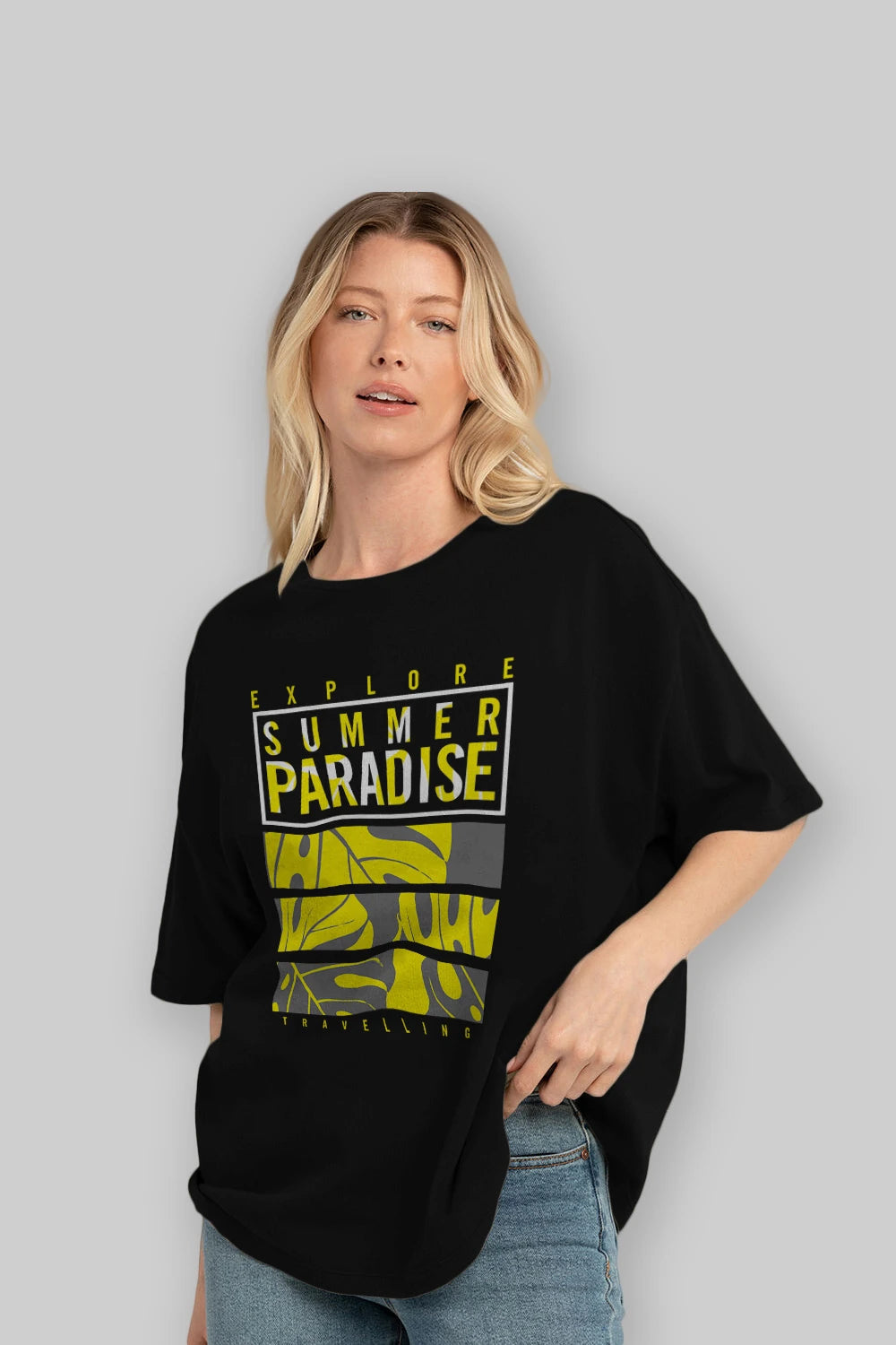 Summer Paradise Ön Baskılı Oversize t-shirt Erkek Kadın Unisex