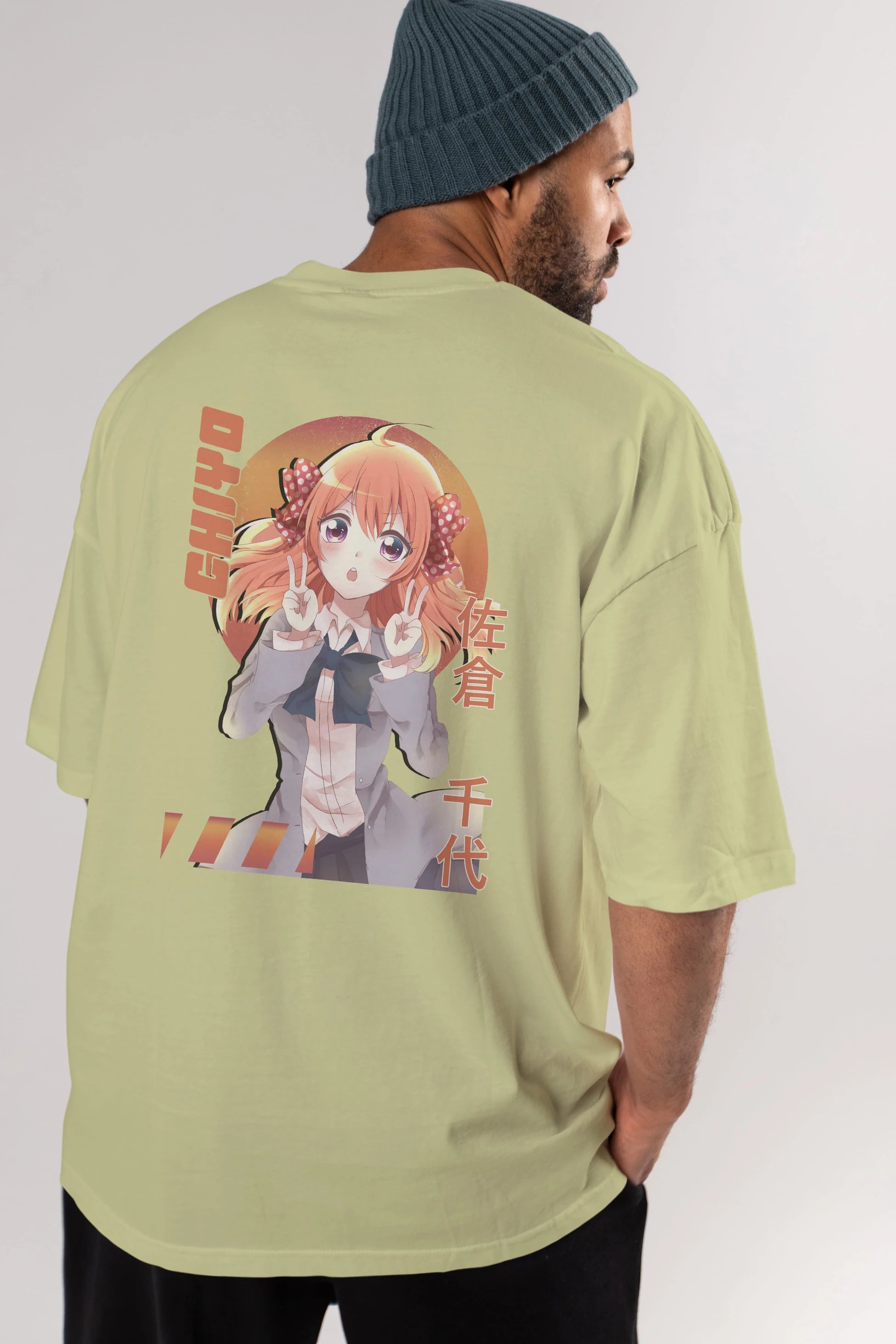 Chiyo Sakura 5 Anime Arka Baskılı Oversize t-shirt Erkek Kadın Unisex