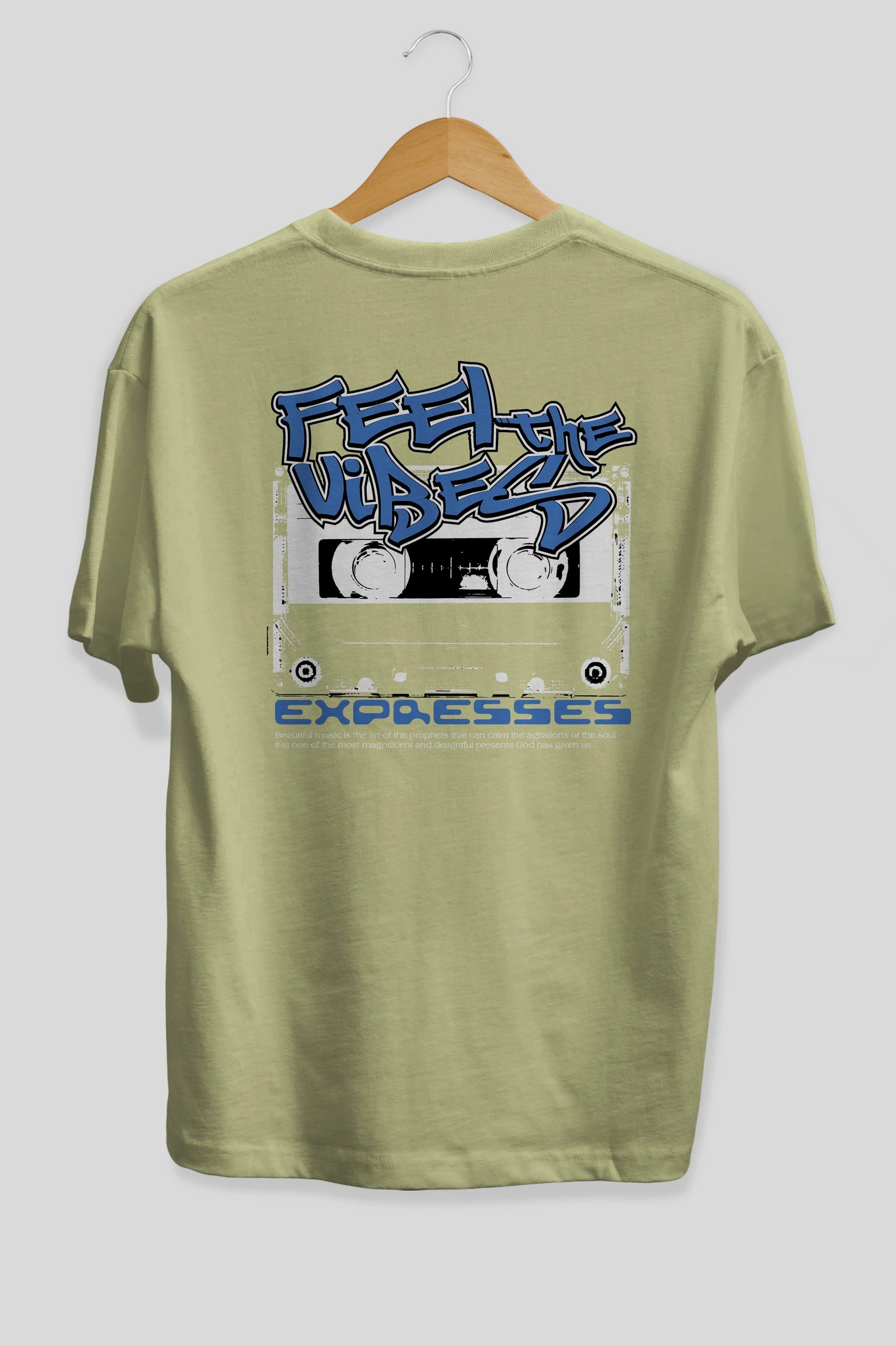 Feel The Vibes Arka Baskılı Oversize t-shirt Erkek Kadın Unisex