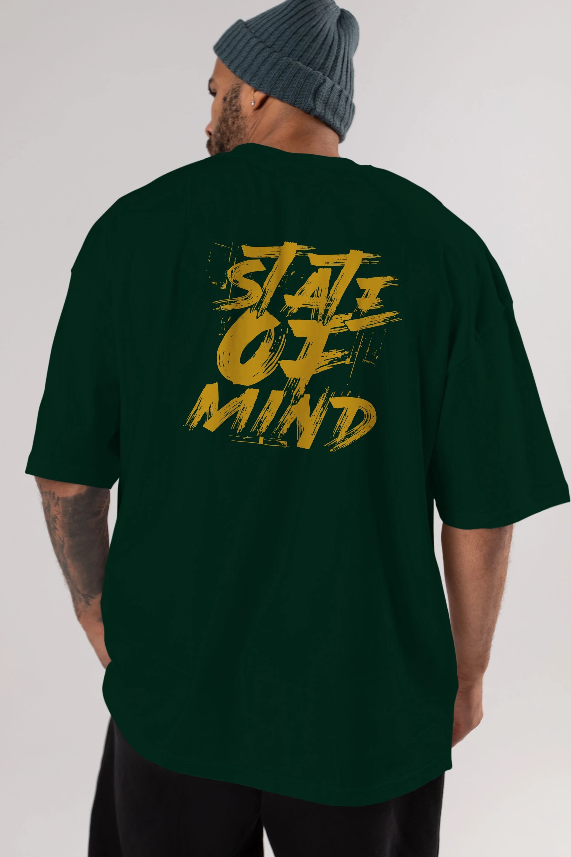 State on Mind Arka Baskılı Oversize t-shirt Erkek Kadın Unisex