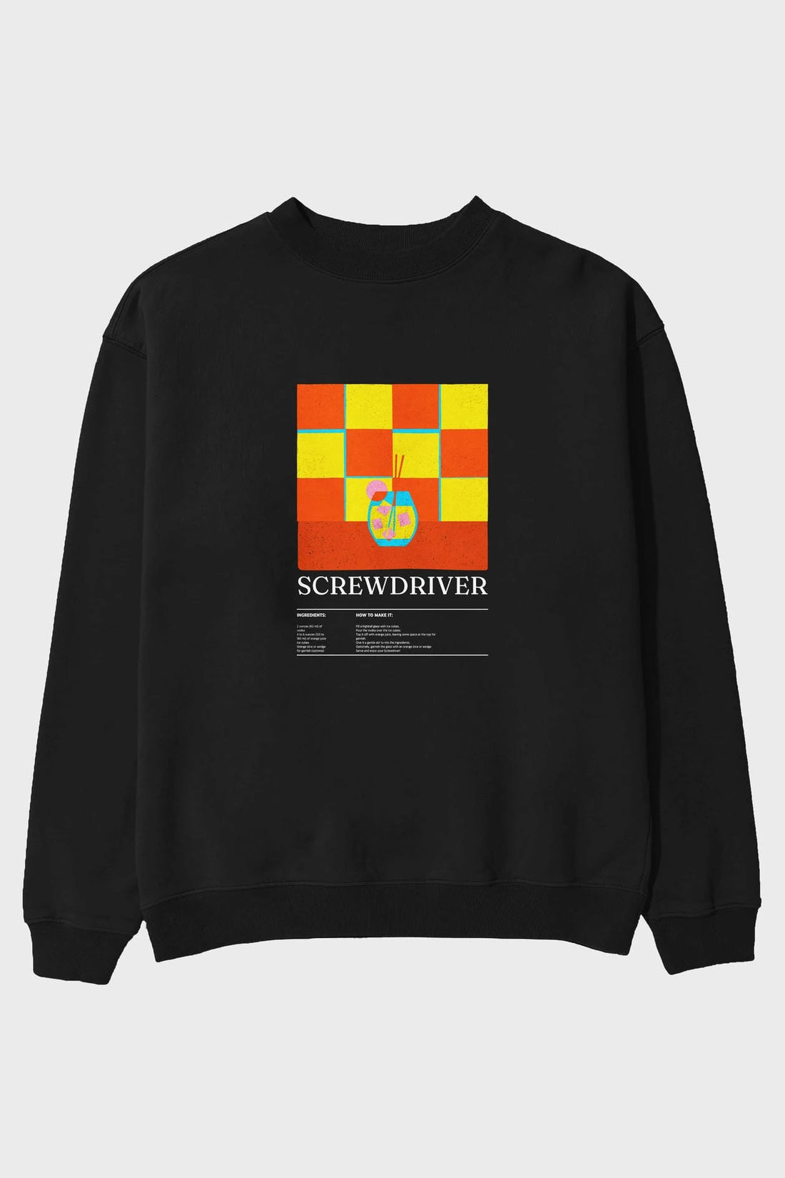 Screwdriver ön Baskılı Oversize Sweatshirt Erkek Kadın Unisex