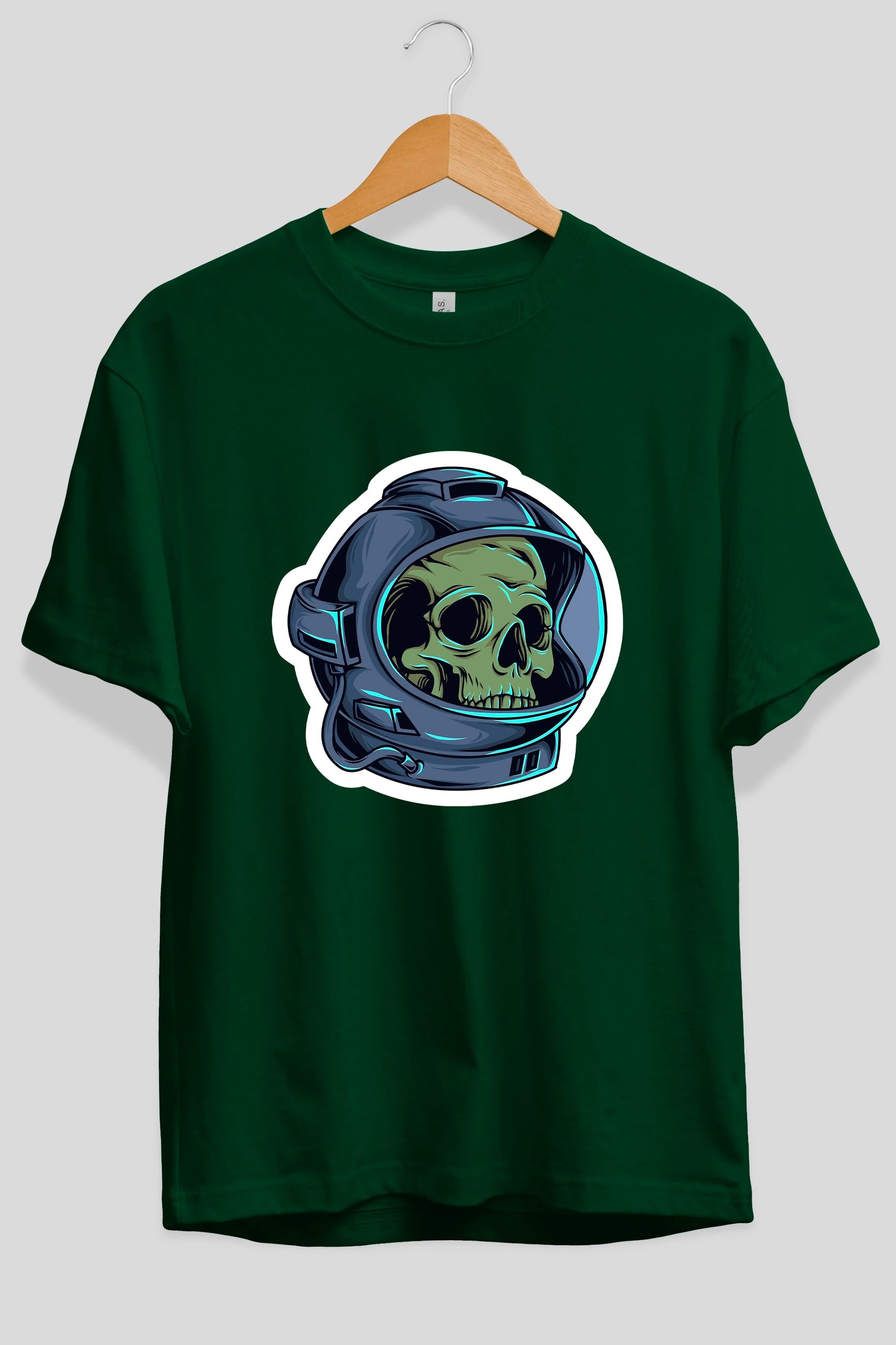 Astroskull Sticker Ön Baskılı Oversize t-shirt Erkek Kadın Unisex