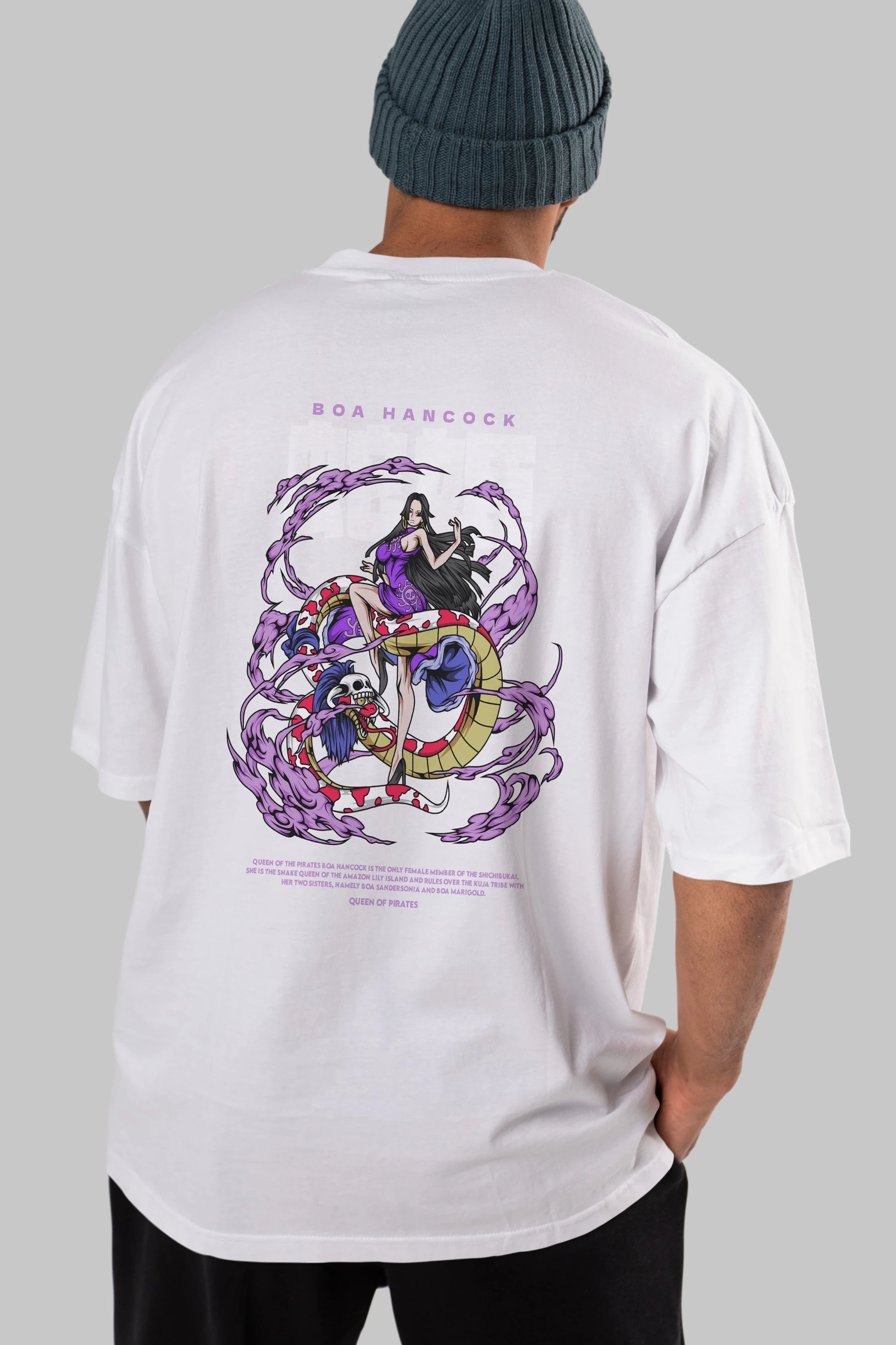 Boa Hancock Anime Arka Baskılı Oversize t-shirt Erkek Kadın Unisex
