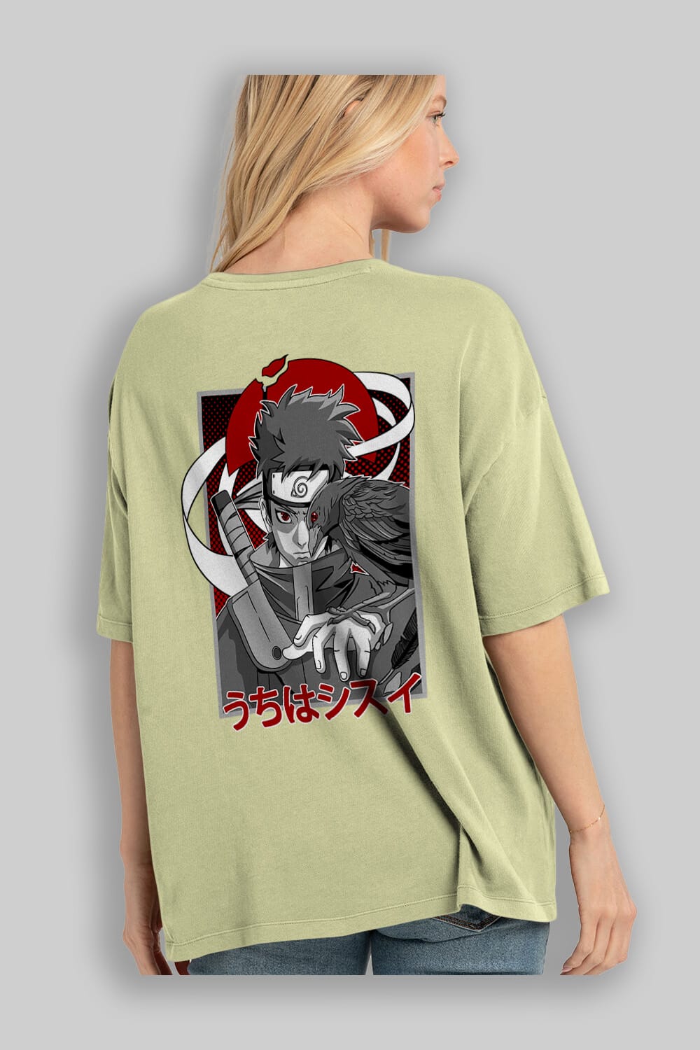 SHISUI UCHIHA NARUTO Anime Arka Baskılı Oversize t-shirt Erkek Kadın Unisex
