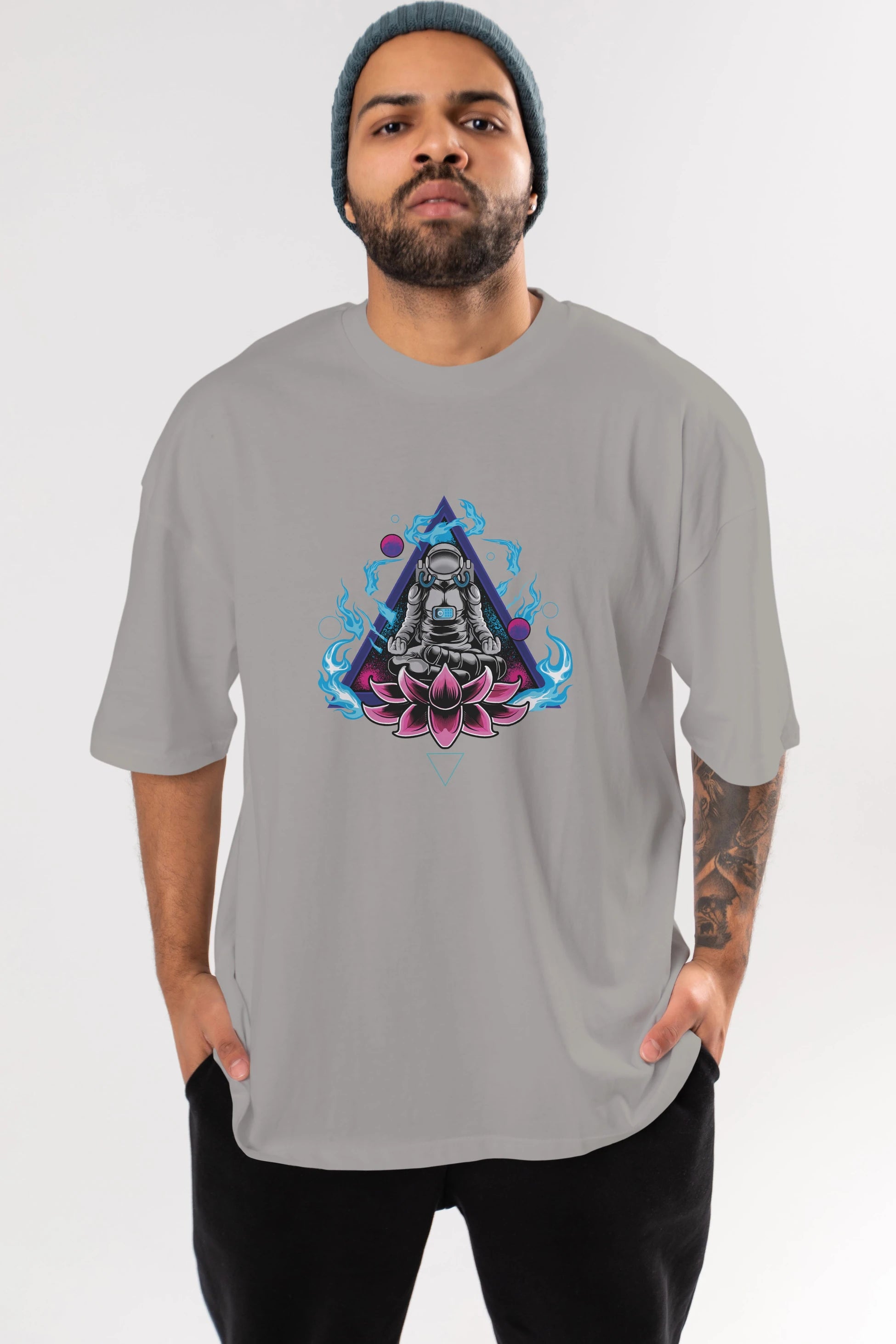 Astronaut Meditation (2) Ön Baskılı Oversize t-shirt Erkek Kadın Unisex