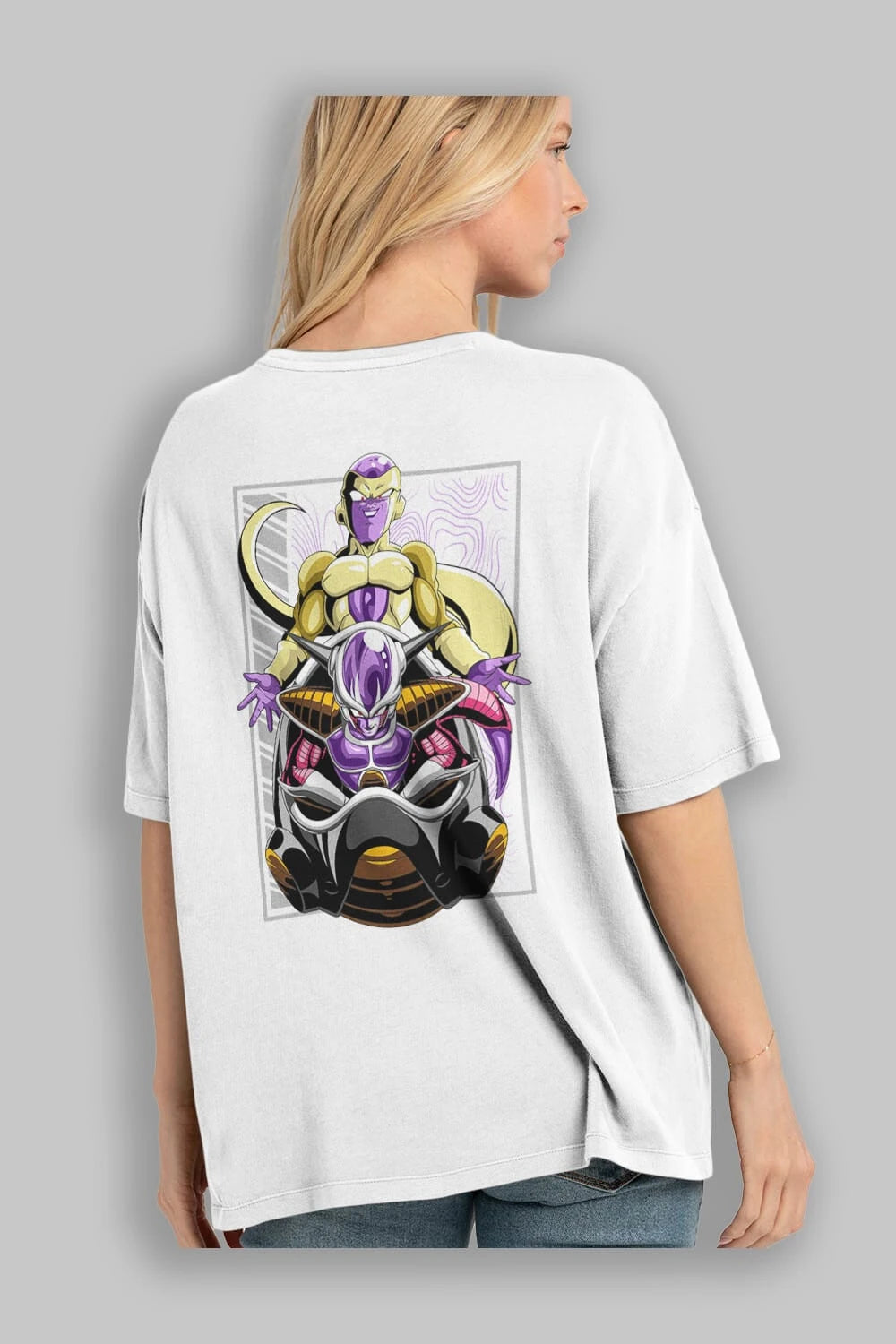 DragonBall Freezer Anime Arka Baskılı Oversize t-shirt Erkek Kadın Unisex