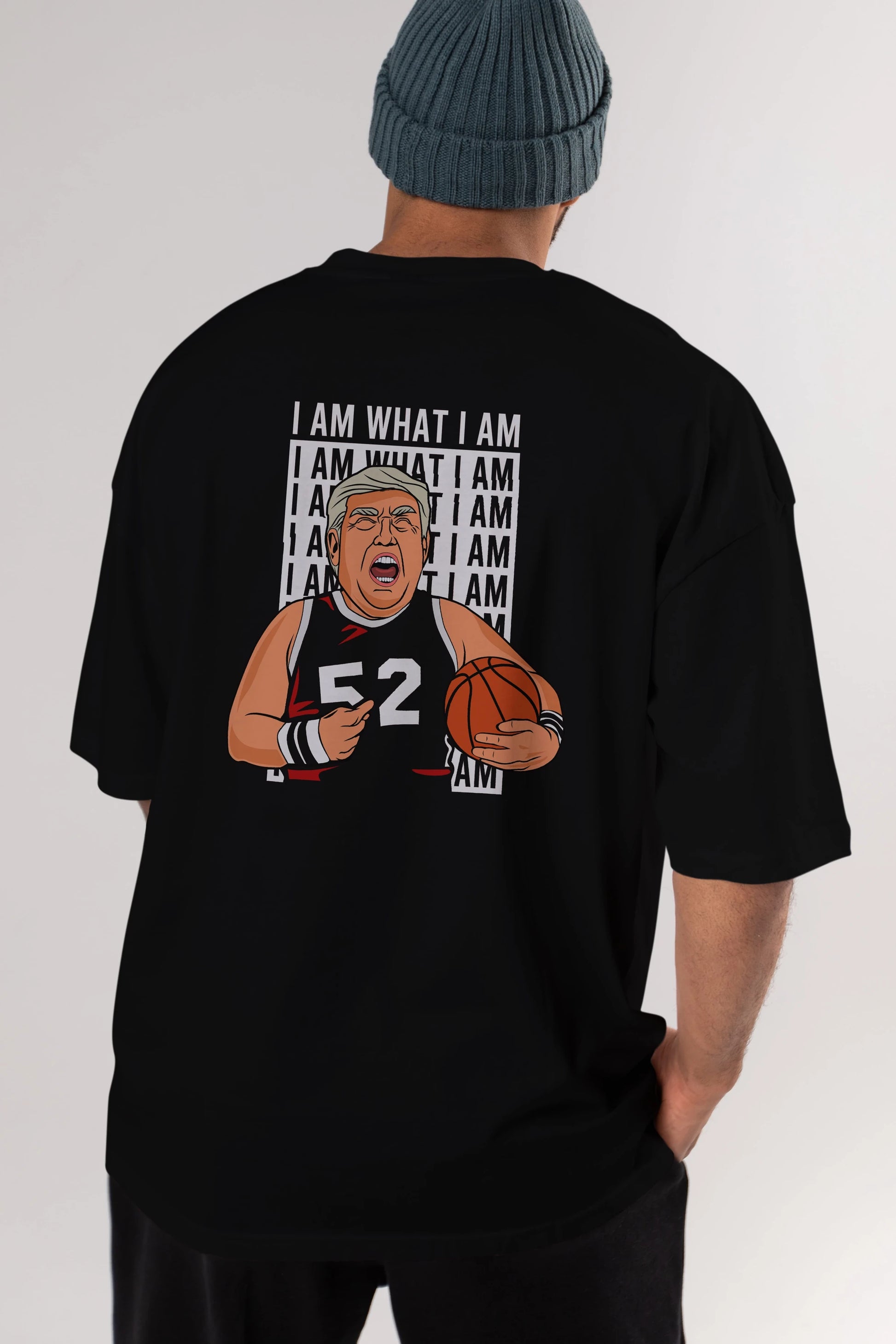 Trump Basketball Arka Baskılı Oversize t-shirt Erkek Kadın Unisex %100 Pamuk tişort