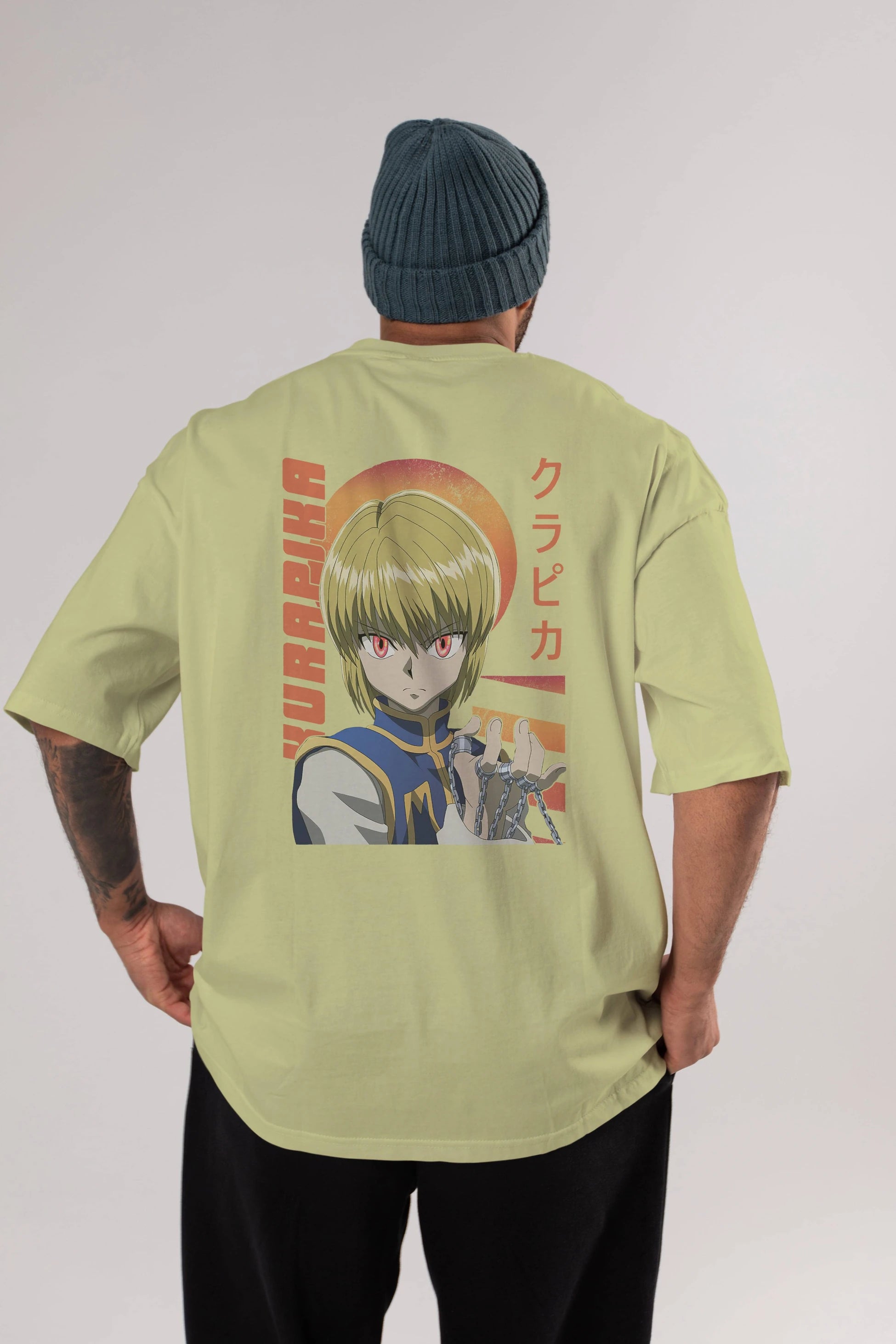 Kurapika 5 (2) Anime Arka Baskılı Oversize t-shirt Erkek Kadın Unisex