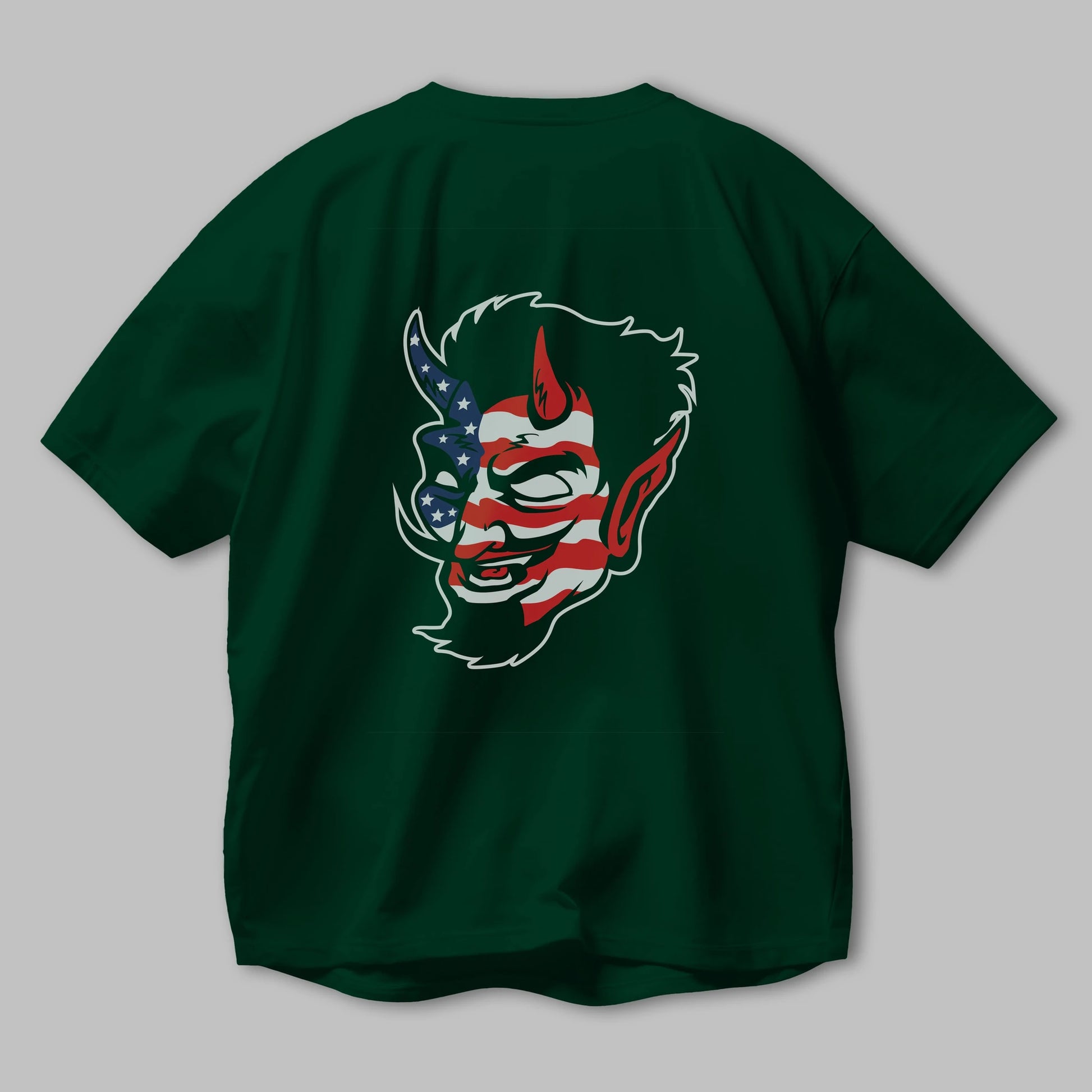 American Devil Arka Baskılı Oversize t-shirt Erkek Kadın Unisex %100 Pamuk tişort