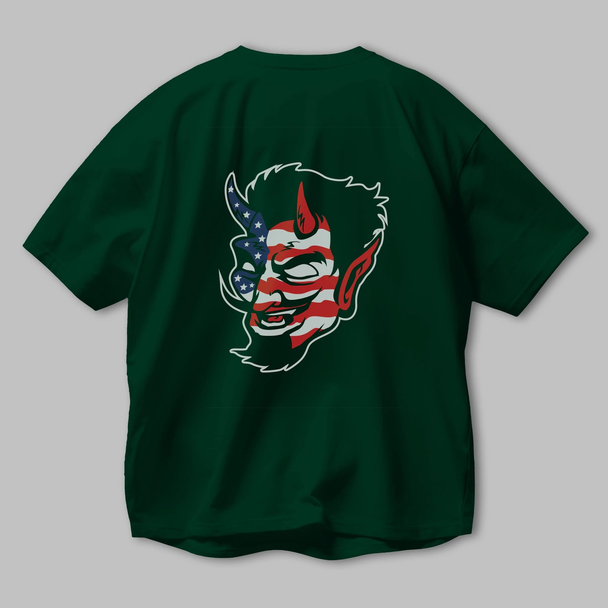 American Devil Arka Baskılı Oversize t-shirt Erkek Kadın Unisex %100 Pamuk tişort