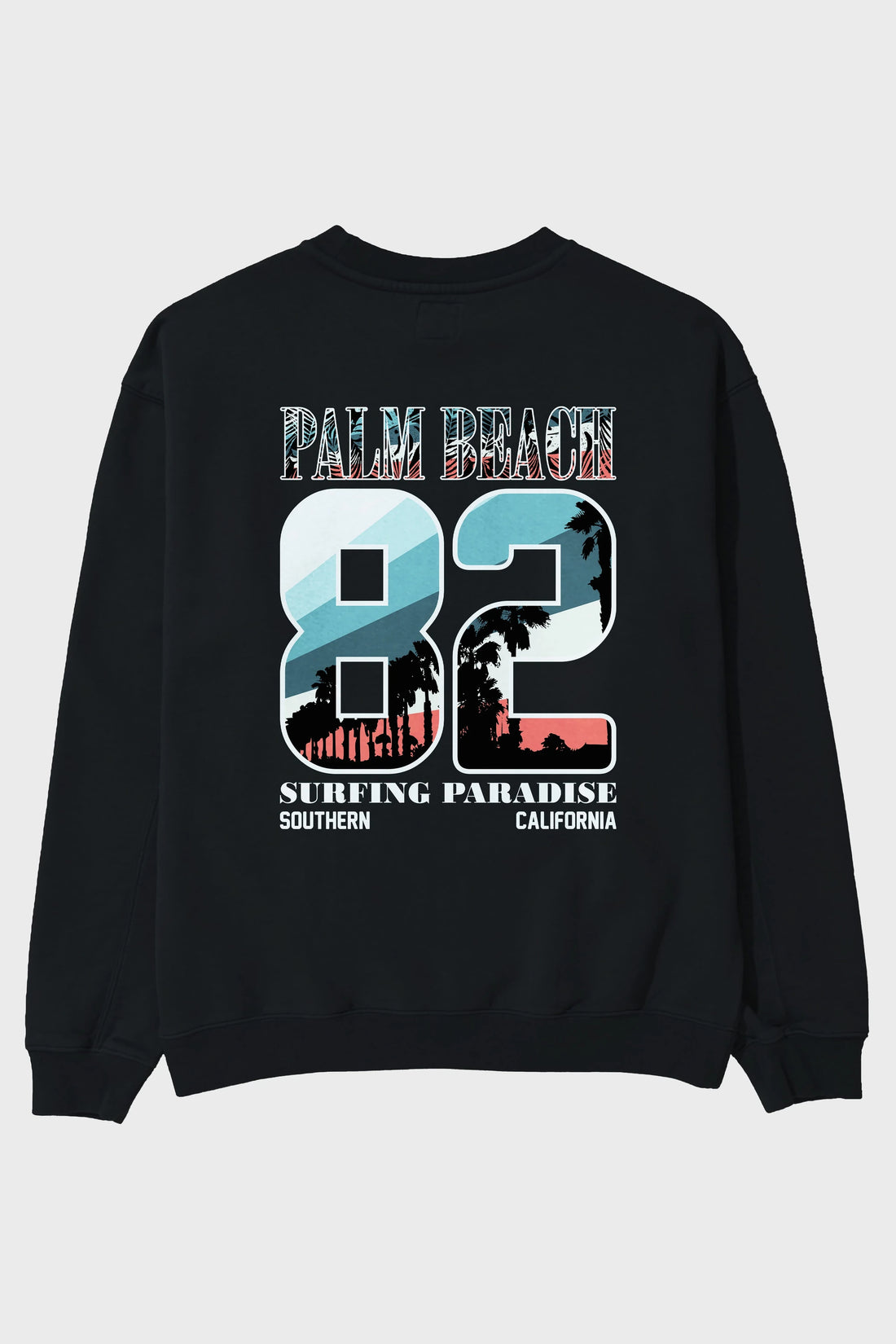 Palm Beach 82 Arka Baskılı Oversize Sweatshirt Erkek Kadın Unisex
