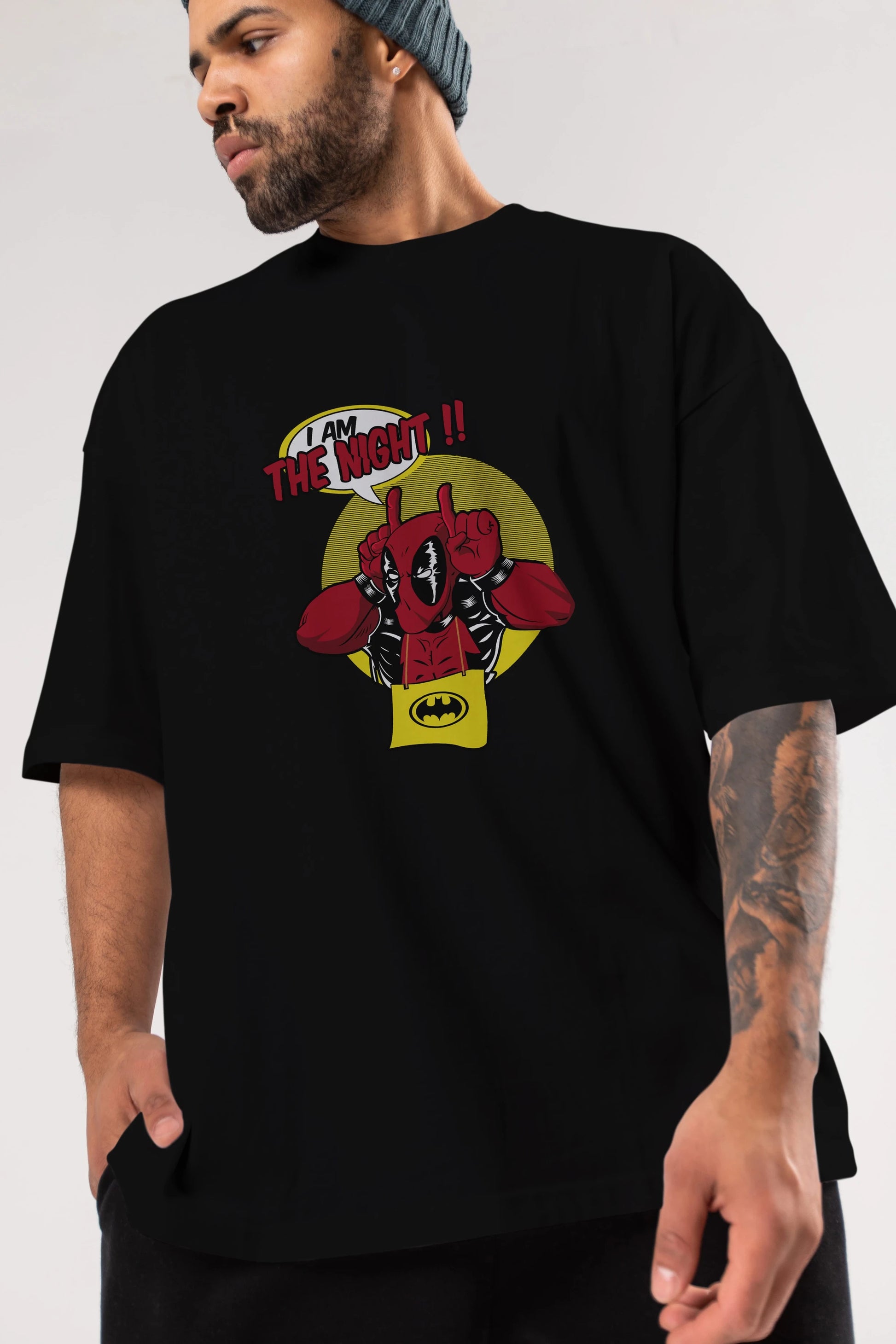 Deadpool (1) Ön Baskılı Oversize t-shirt Erkek Kadın Unisex %100 Pamuk Bisiklet Yaka tişort