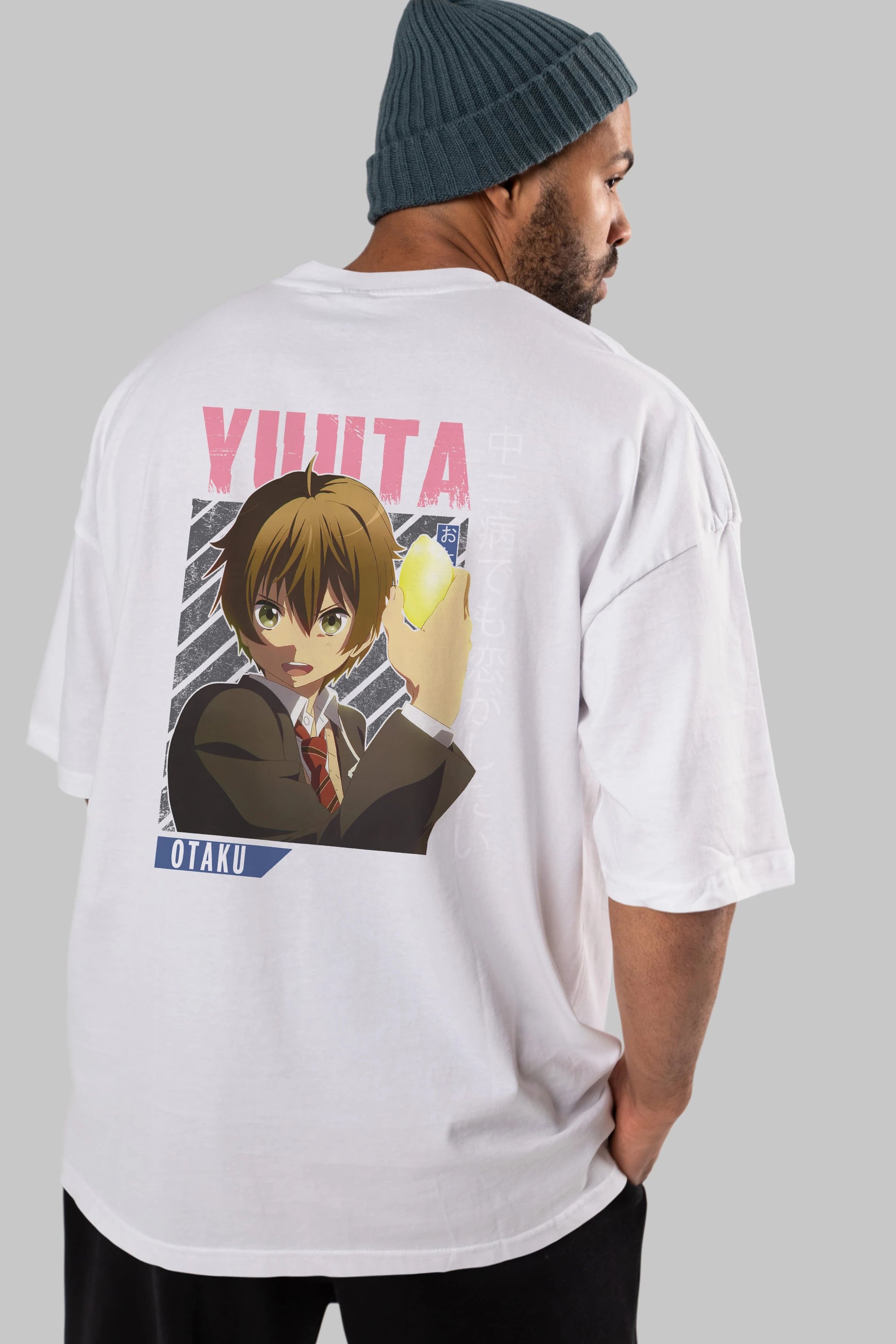 Yuuta Togashi 2 Anime Arka Baskılı Oversize t-shirt Erkek Kadın Unisex