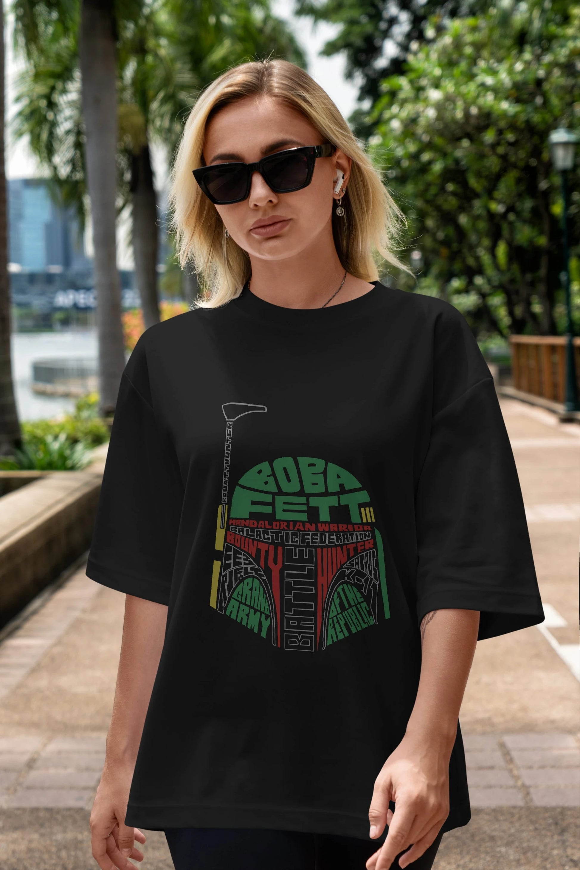 Boba Fett (2) Ön Baskılı Oversize t-shirt %100 pamuk Erkek Kadın Unisex