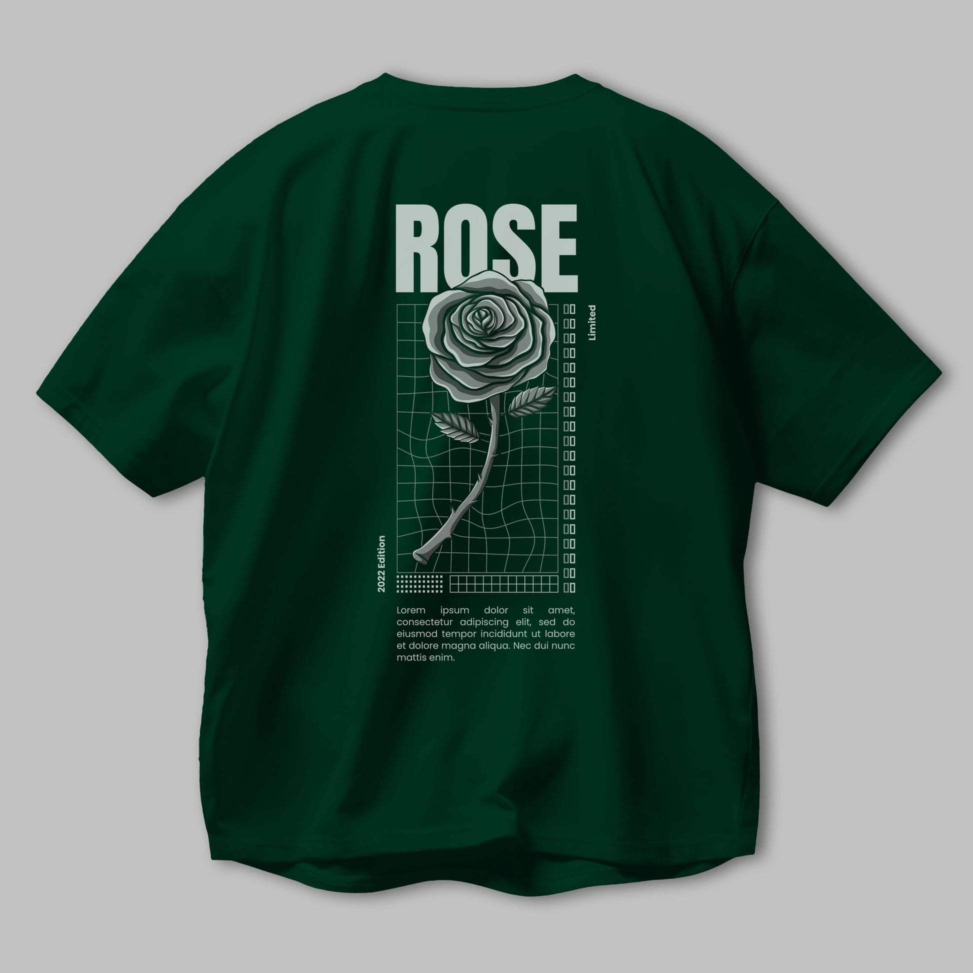Rose Streetwear Arka Baskılı Oversize t-shirt Erkek Kadın Unisex