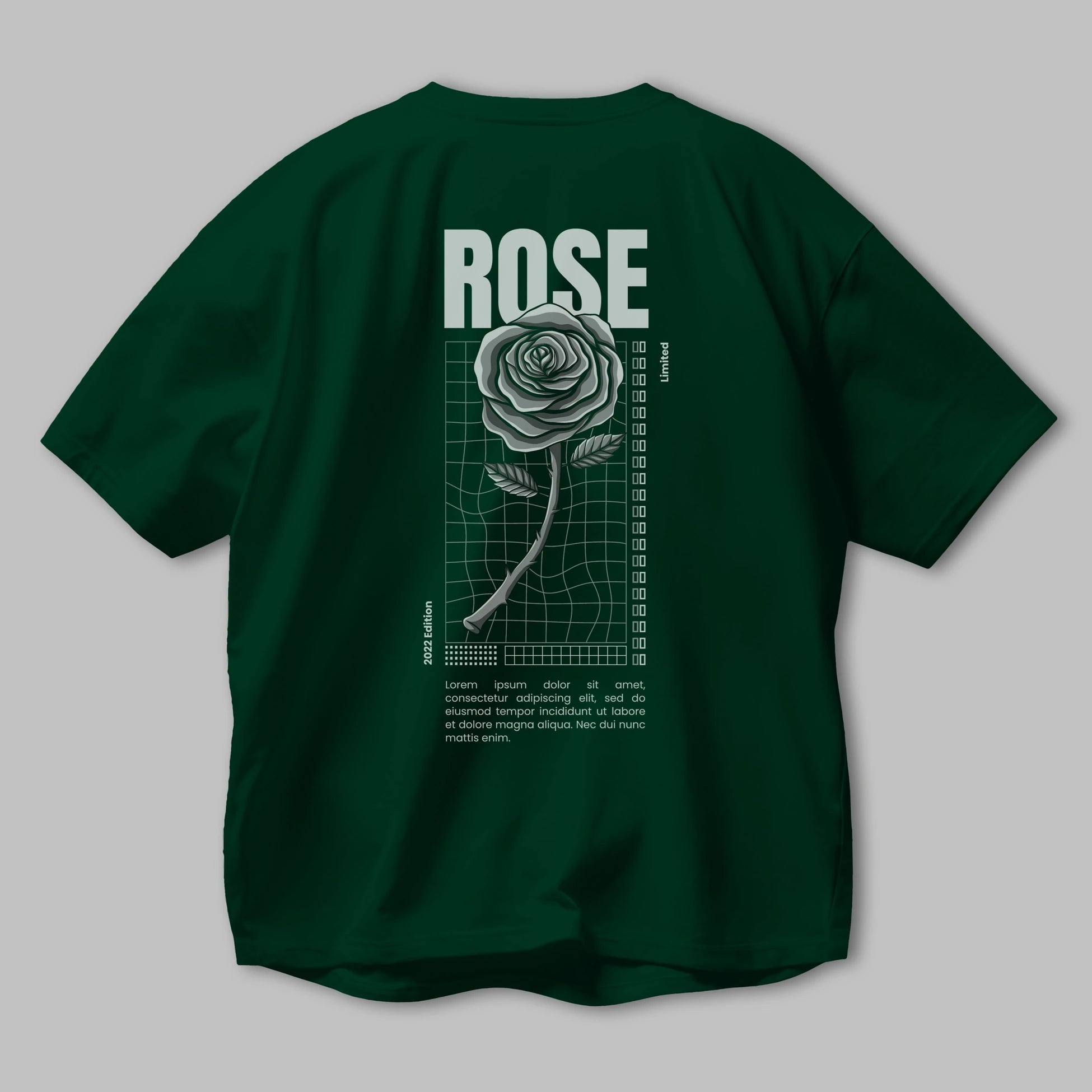Rose Streetwear Arka Baskılı Oversize t-shirt Erkek Kadın Unisex