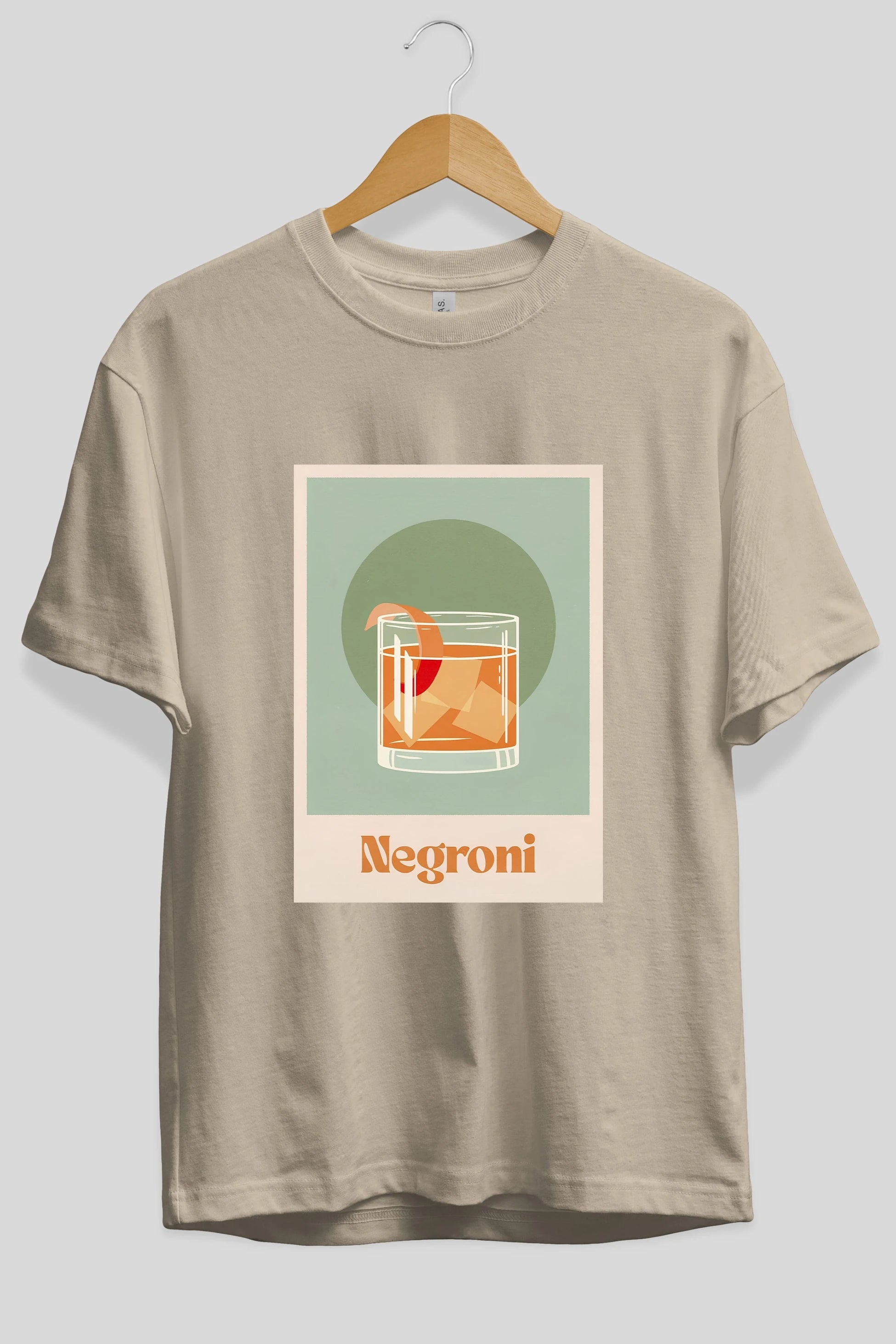 Negroni 5 Ön Baskılı Oversize t-shirt Erkek Kadın Unisex %100 Pamuk Bisiklet Yaka tişort