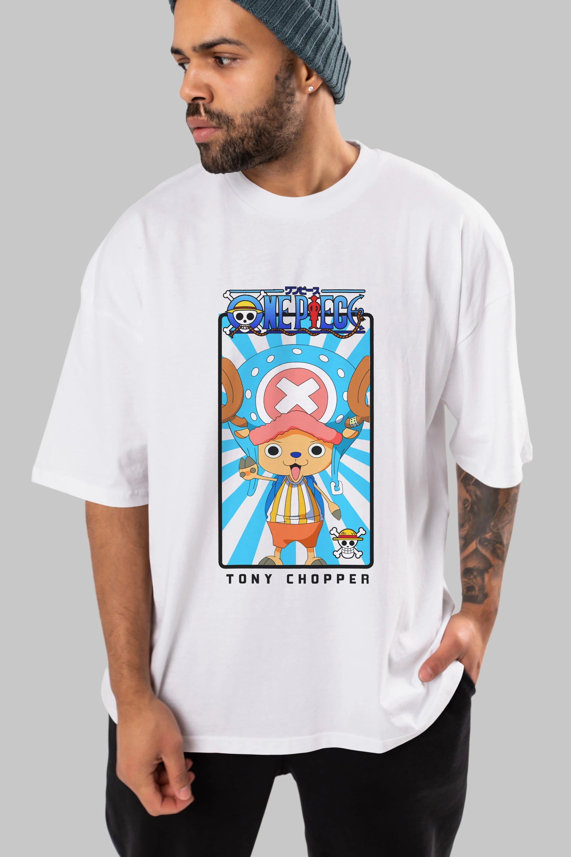 Chopper Anime Ön Baskılı Oversize t-shirt Erkek Kadın Unisex