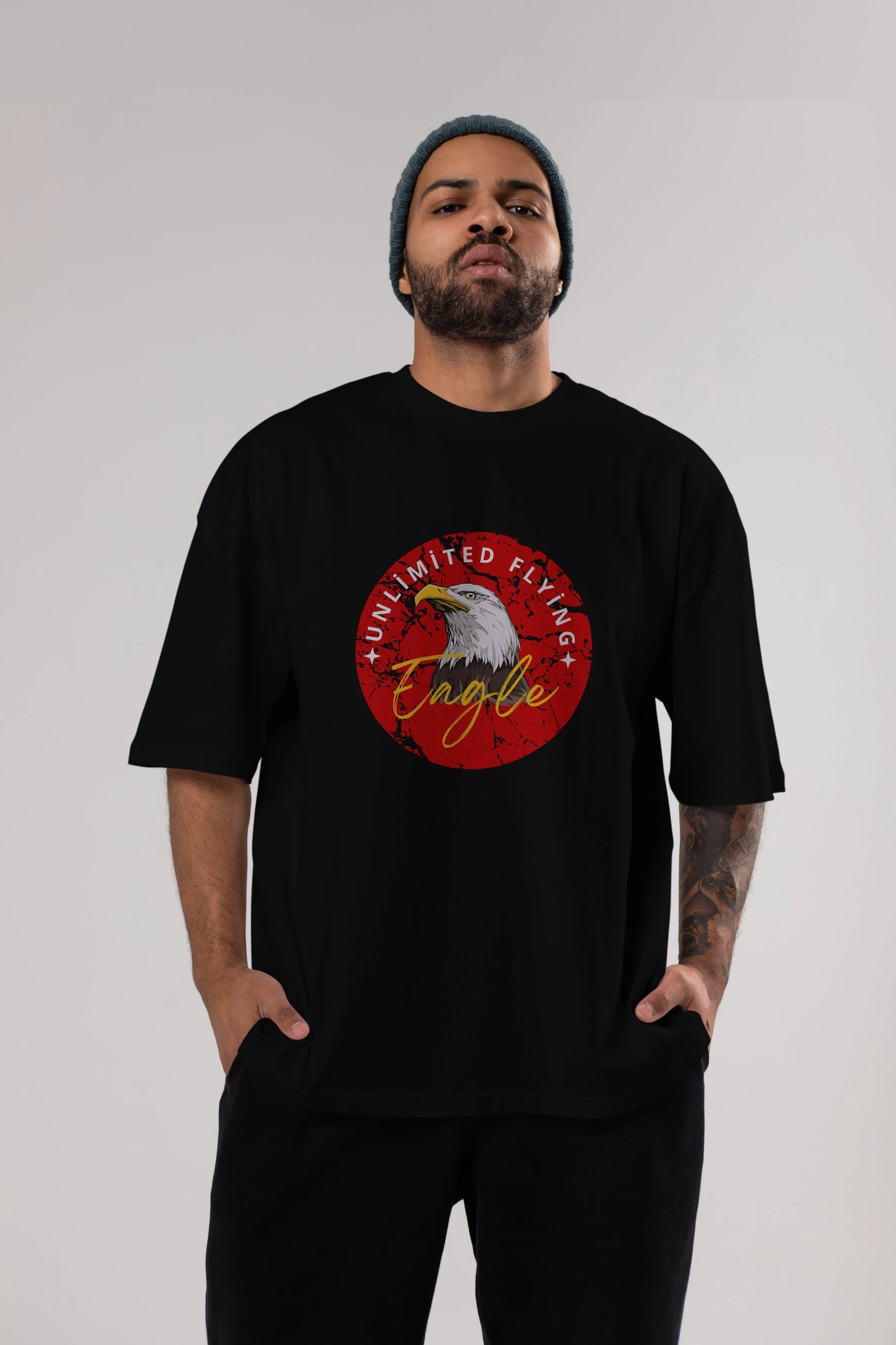 Unlimited Flying Yazılı Ön Baskılı Oversize t-shirt Erkek Kadın Unisex