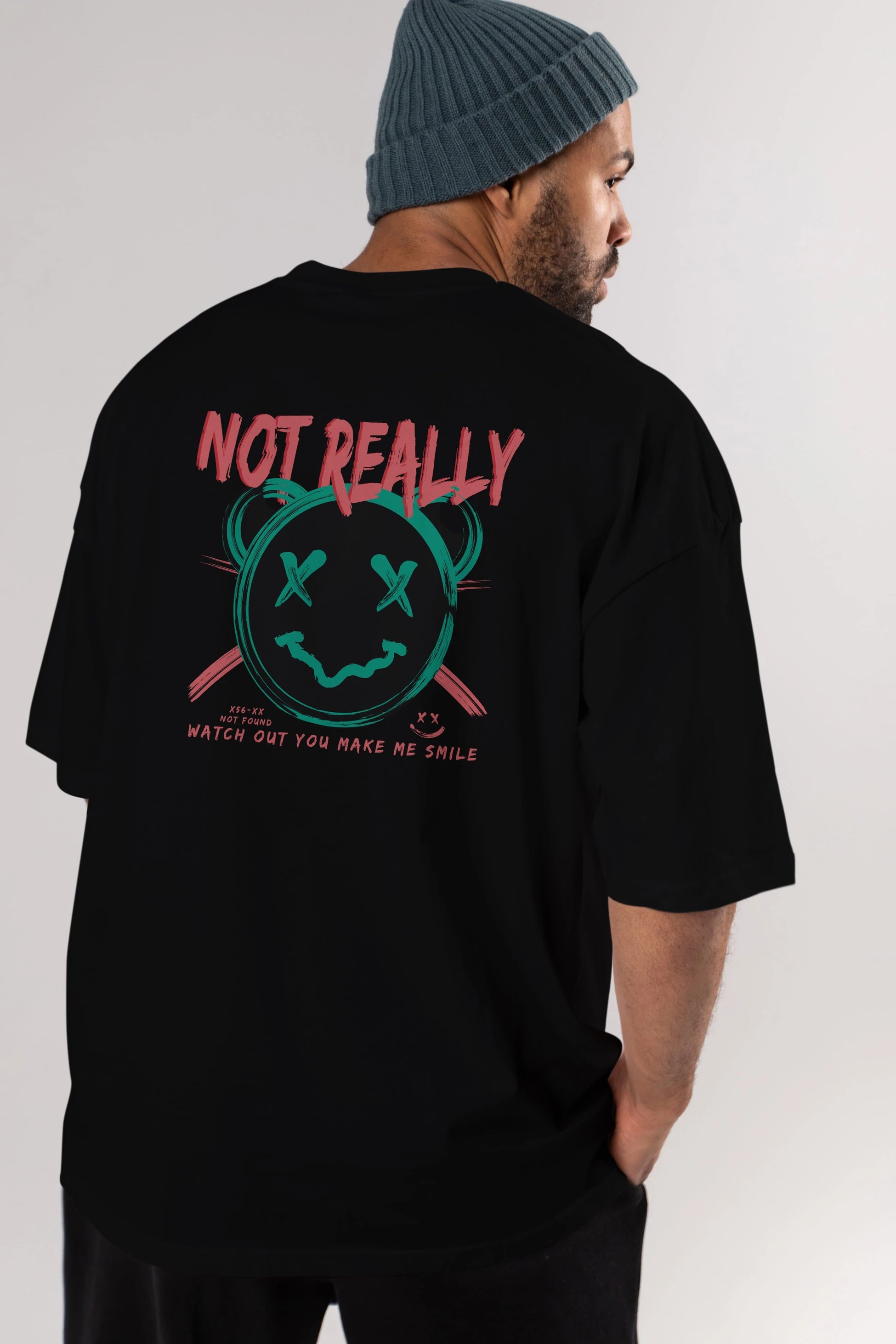 Not Really Bear Arka Baskılı Oversize t-shirt Erkek Kadın Unisex