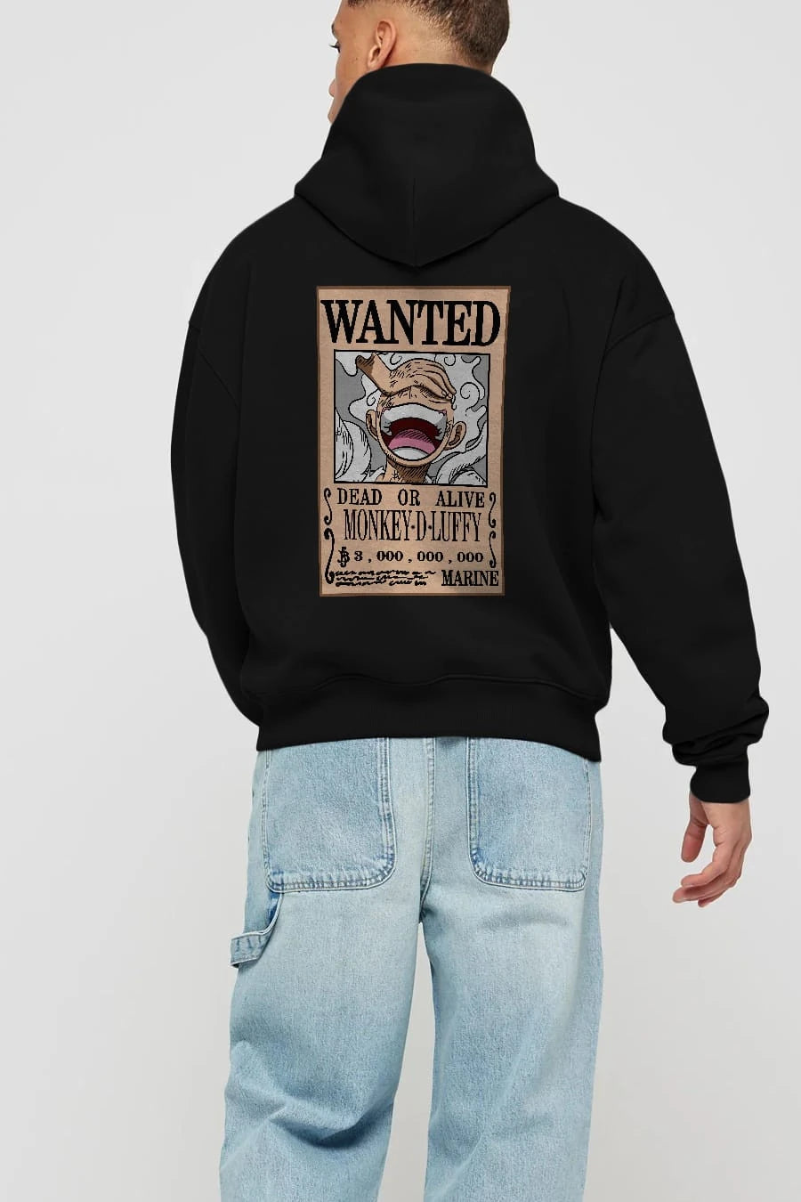 CARTEL LUFFY GEAR 5 Anime Arka Baskılı Hoodie Oversize Kapüşonlu Sweatshirt Erkek Kadın Unisex