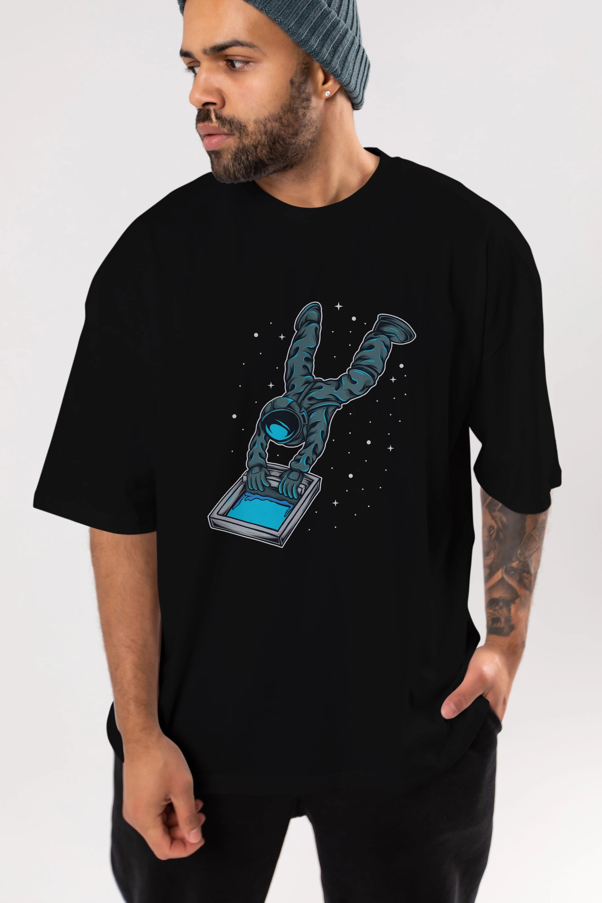 Astroscreen Ön Baskılı Oversize t-shirt Erkek Kadın Unisex