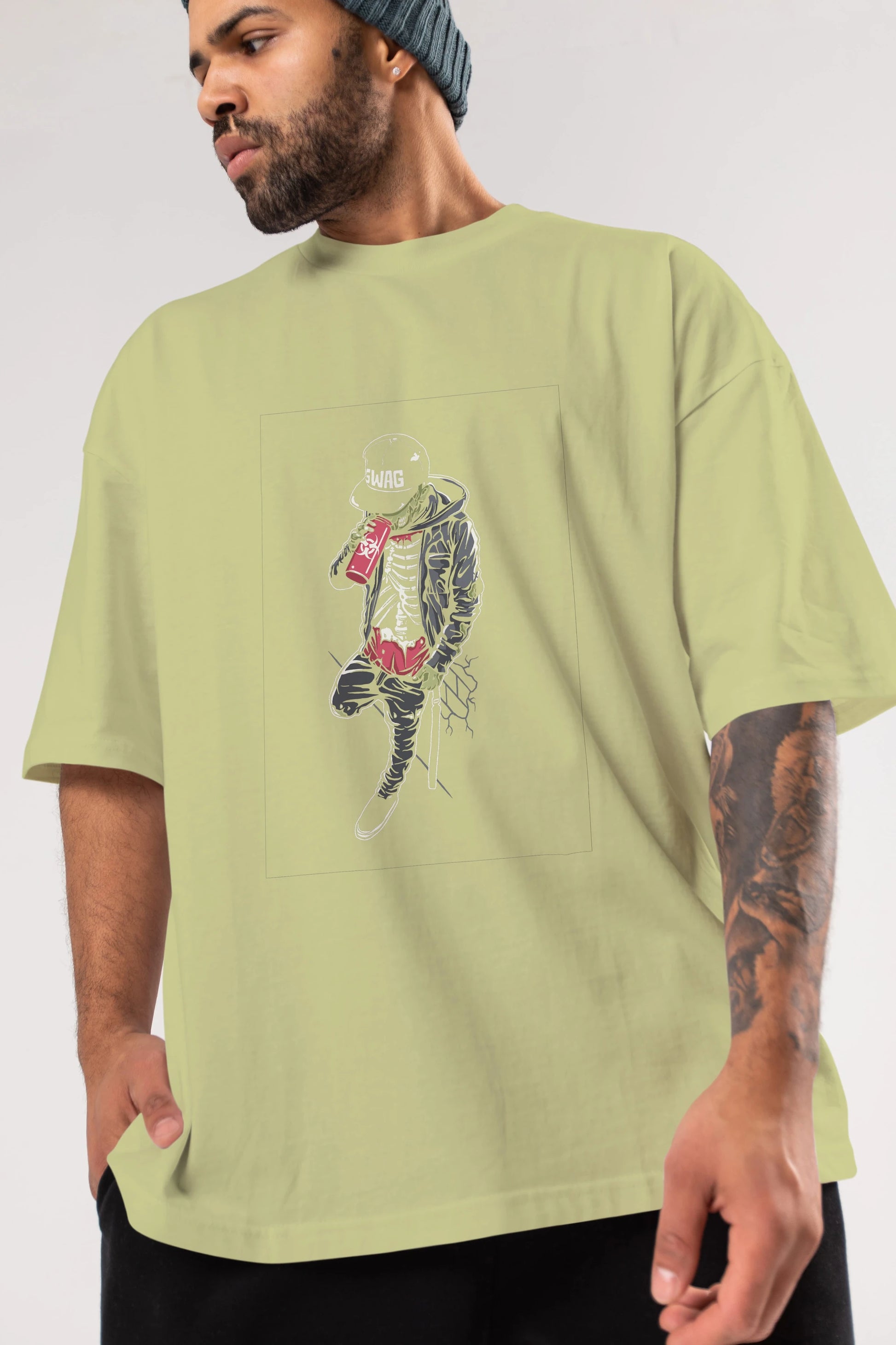 Zombie Swag Ön Baskılı Oversize t-shirt Erkek Kadın Unisex %100 Pamuk tişort