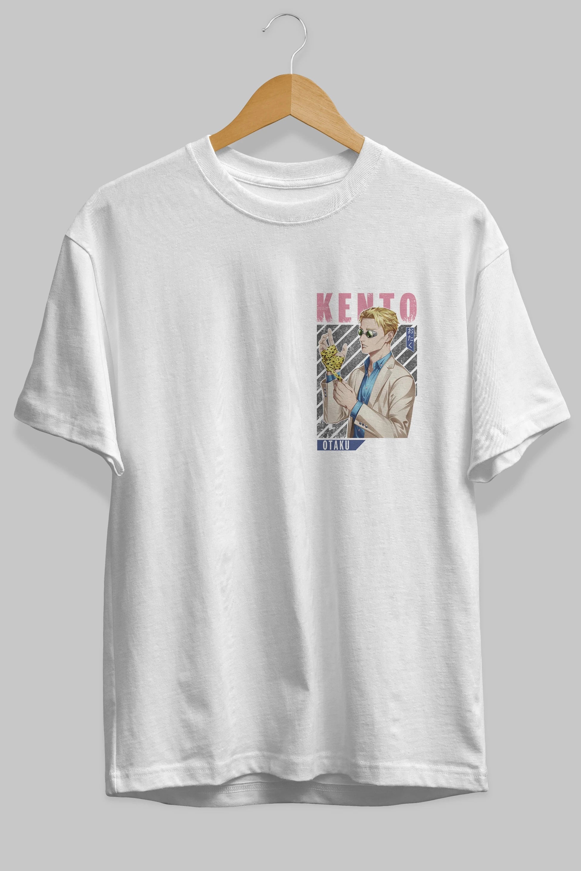 Kento Nanami Ön Sol Baskılı Oversize t-shirt Erkek Kadın Unisex %100 Pamuk Bisiklet Yaka tişort