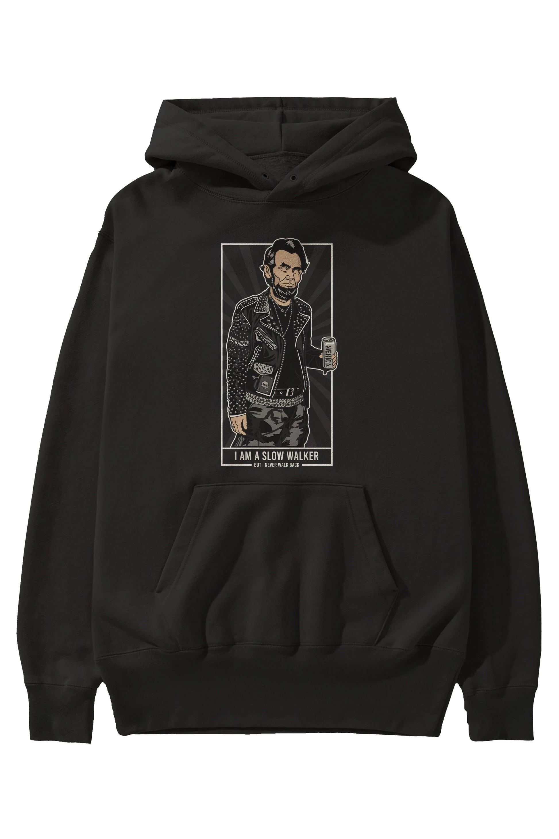 Lincoln Street Punk Ön Baskılı Hoodie Oversize Kapüşonlu Sweatshirt Erkek Kadın Unisex