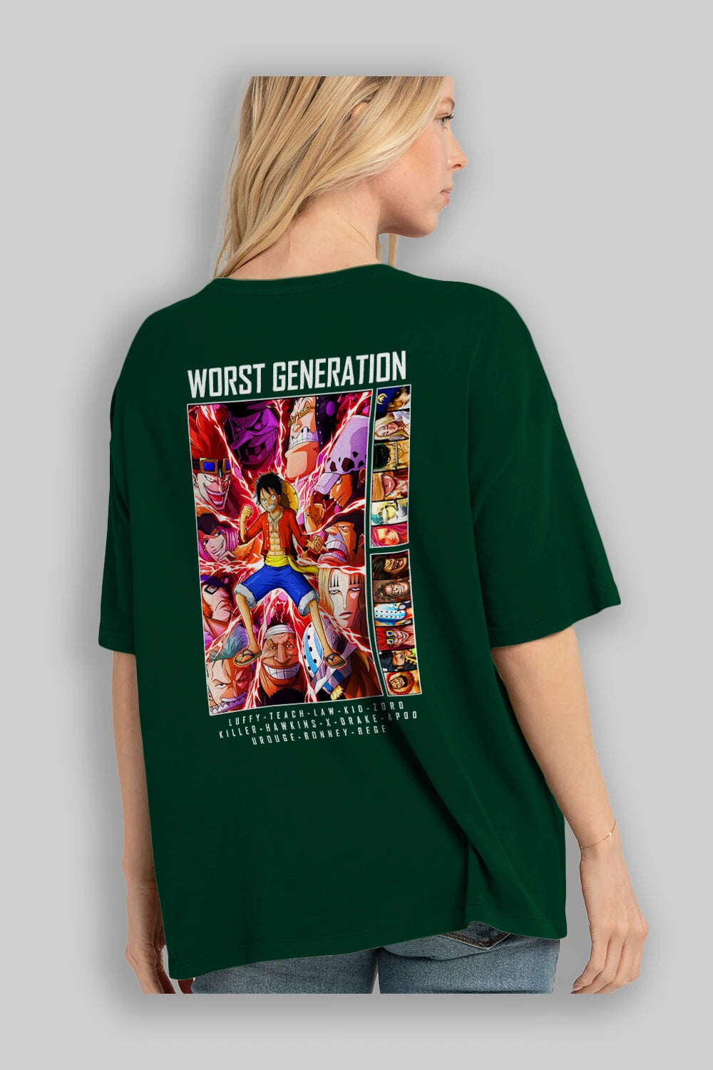 Worst Generation Anime Arka Baskılı Oversize t-shirt Erkek Kadın Unisex %100 pamuk tişort