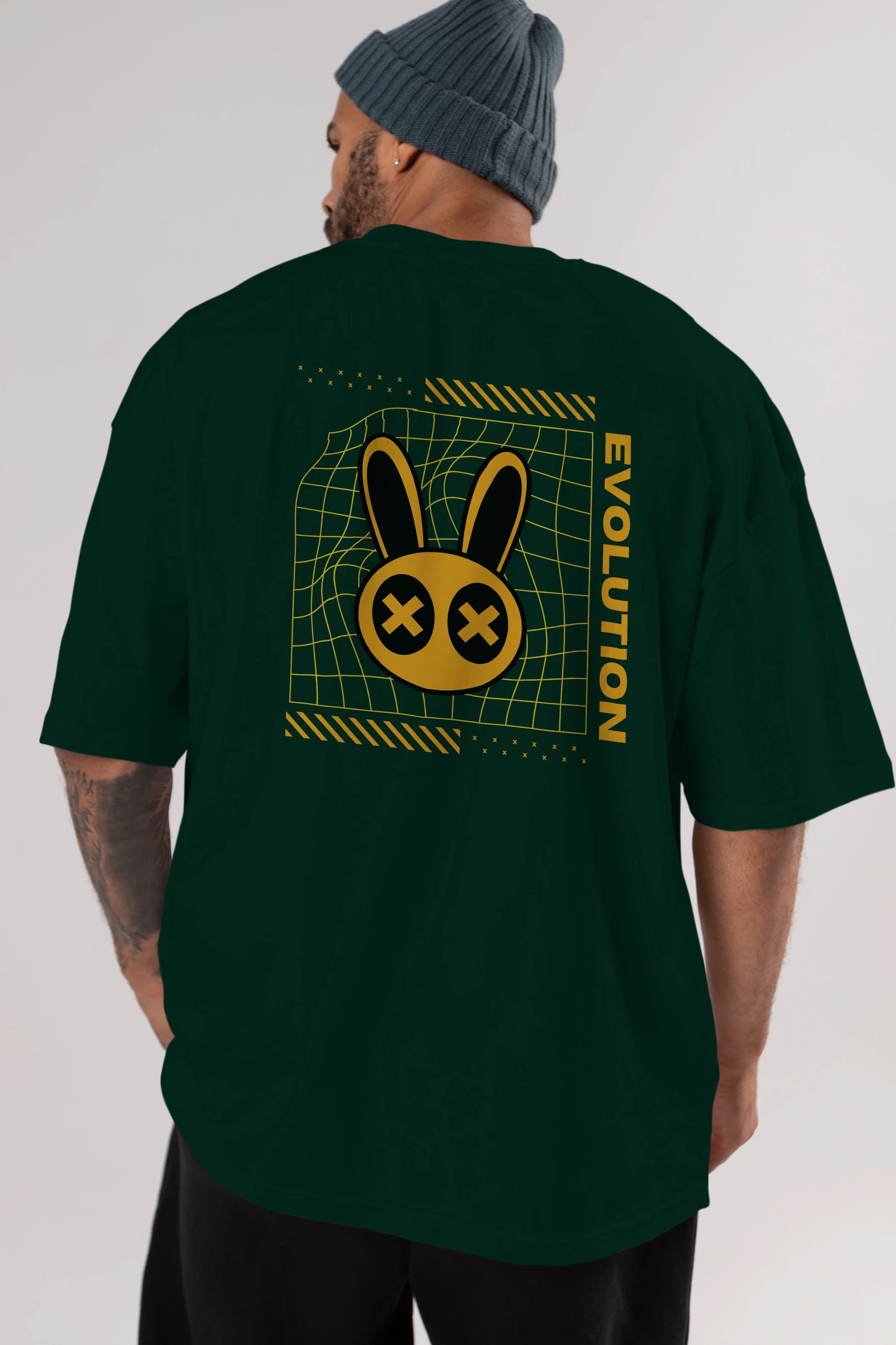 Evolution Yazılı Arka Baskılı Oversize t-shirt Erkek Kadın Unisex