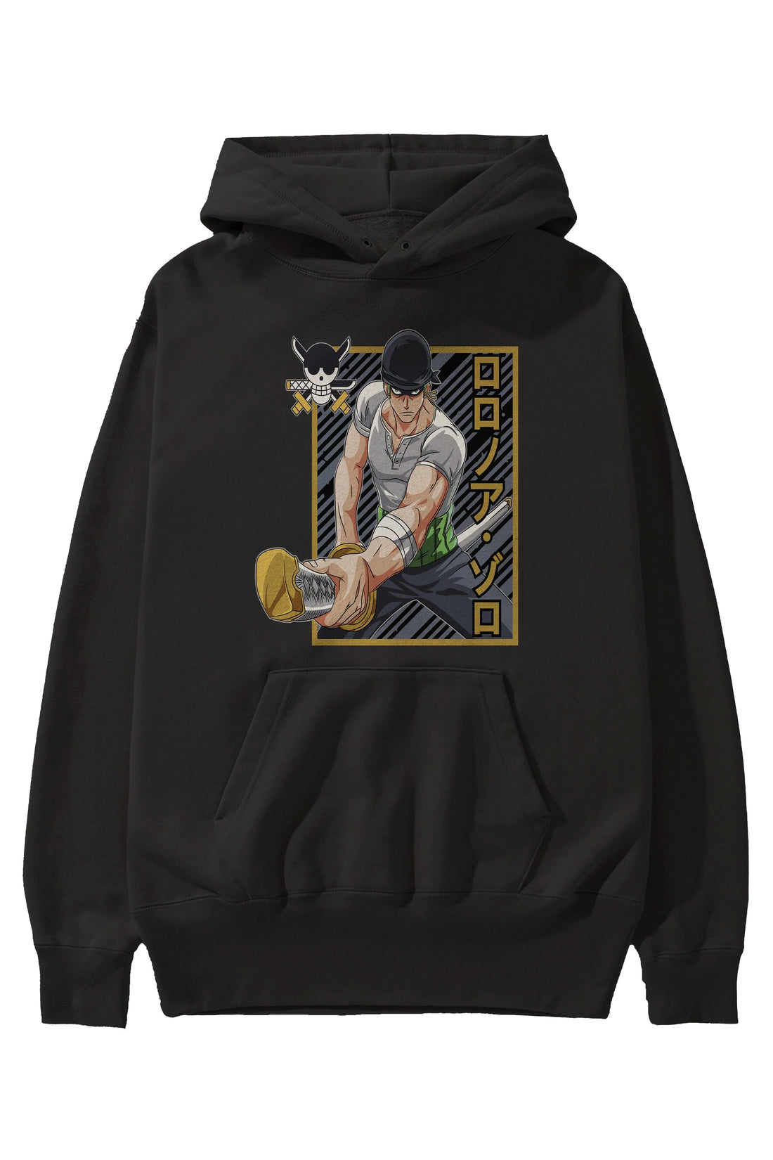 RORONOA ZORO Anime Ön Baskılı Hoodie Oversize Kapüşonlu Sweatshirt Erkek Kadın Unisex