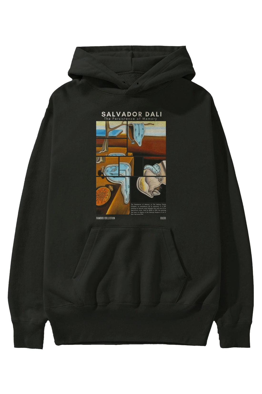 Salvador Dali ön Baskılı Hoodie Oversize Kapüşonlu Sweatshirt Erkek Kadın