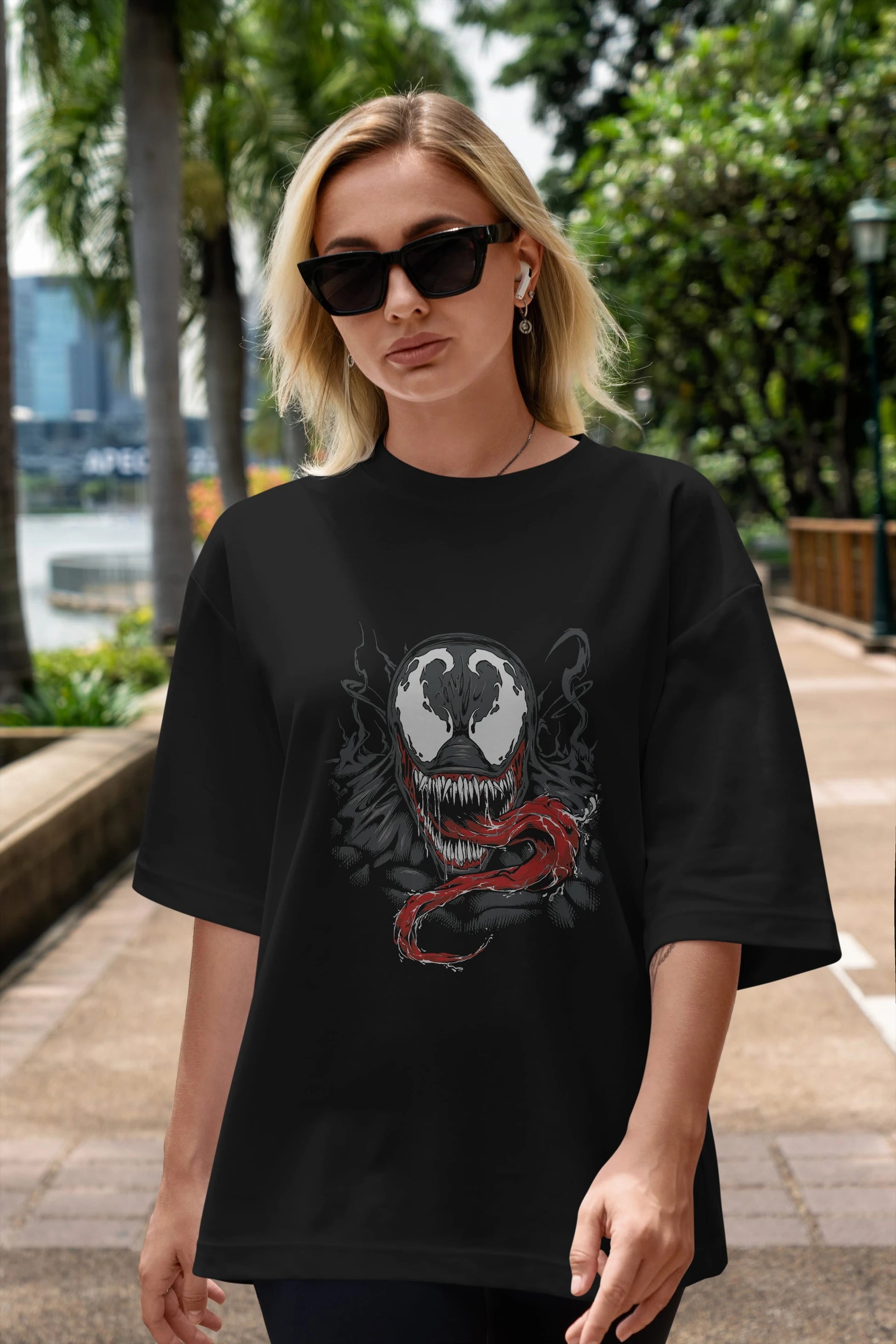 Venom (18) Ön Baskılı Oversize t-shirt Erkek Kadın Unisex %100 Pamuk Bisiklet Yaka tişort