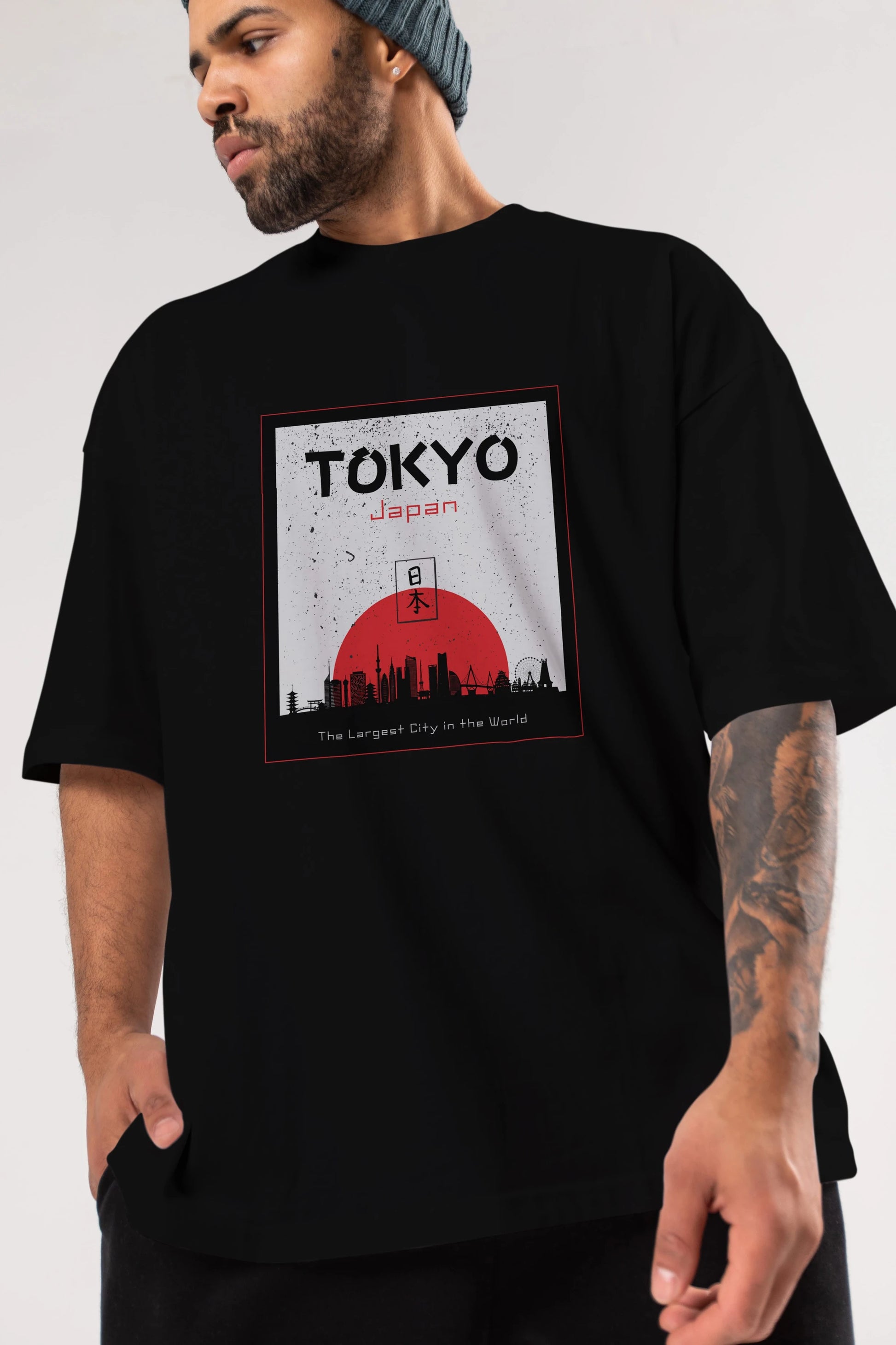 Tokyo Japan Yazılı Ön Baskılı Oversize t-shirt Erkek Kadın Unisex