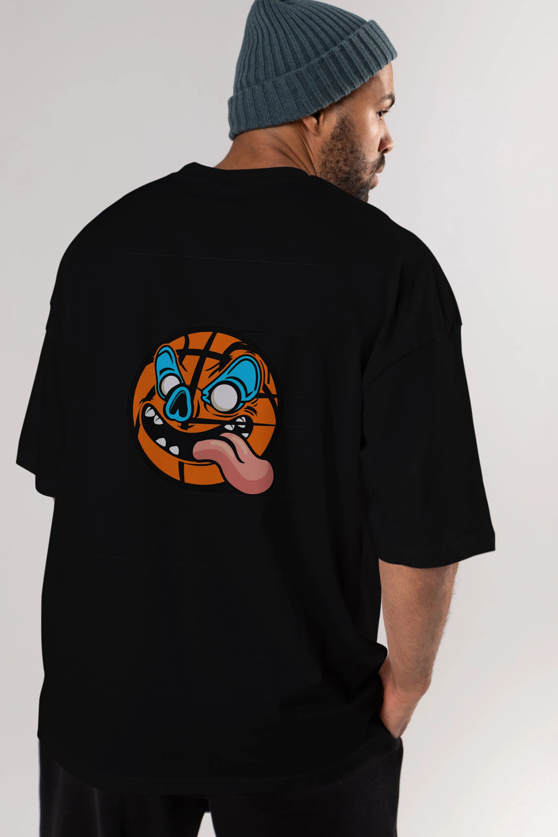 Basketball Arka Baskılı Oversize t-shirt Erkek Kadın Unisex %100 Pamuk tişort
