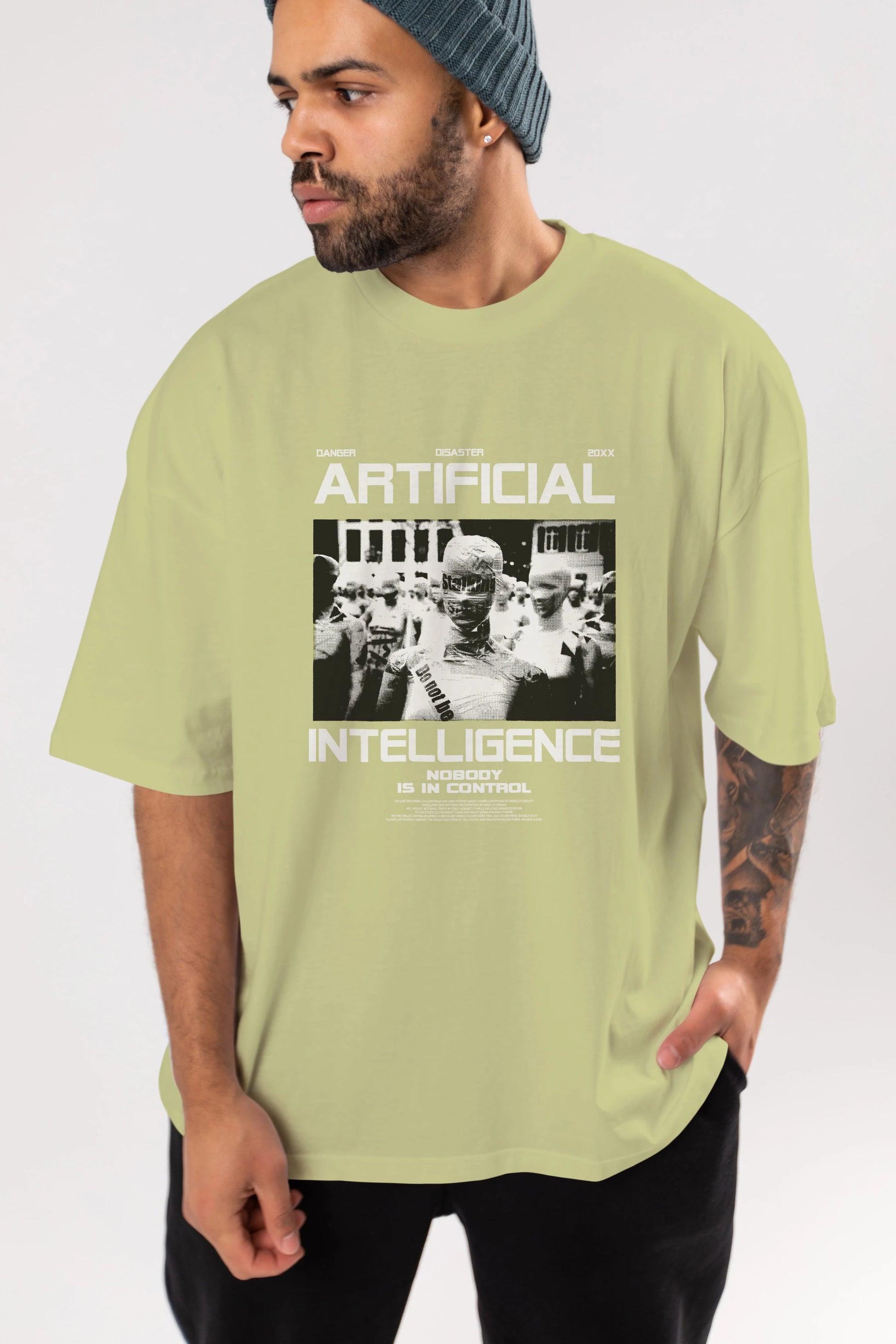 Artificial Intelligence Ön Baskılı Oversize t-shirt Erkek Kadın Unisex