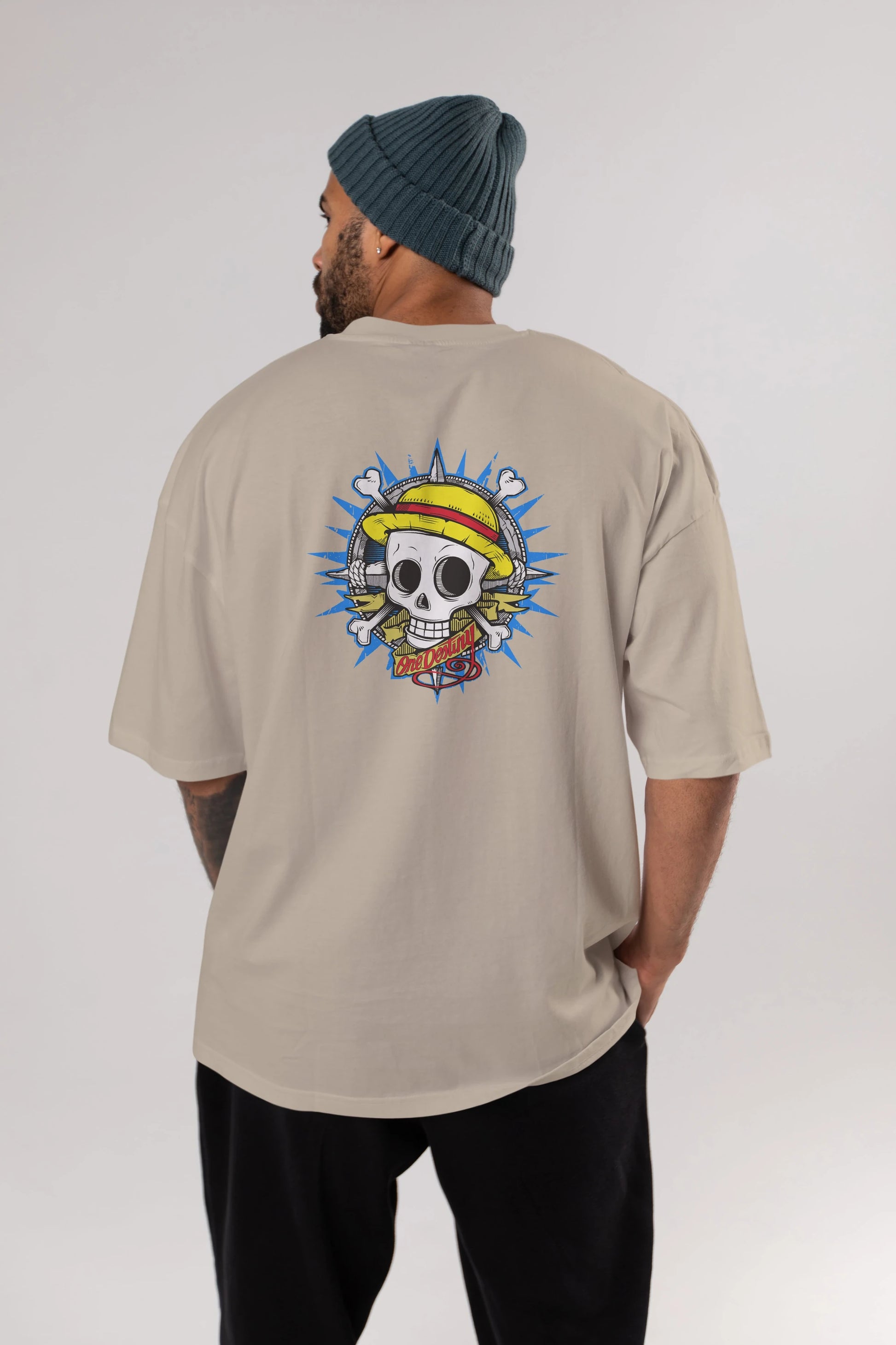 One destiny Anime Arka Baskılı Oversize t-shirt Erkek Kadın Unisex %100 pamuk tişort