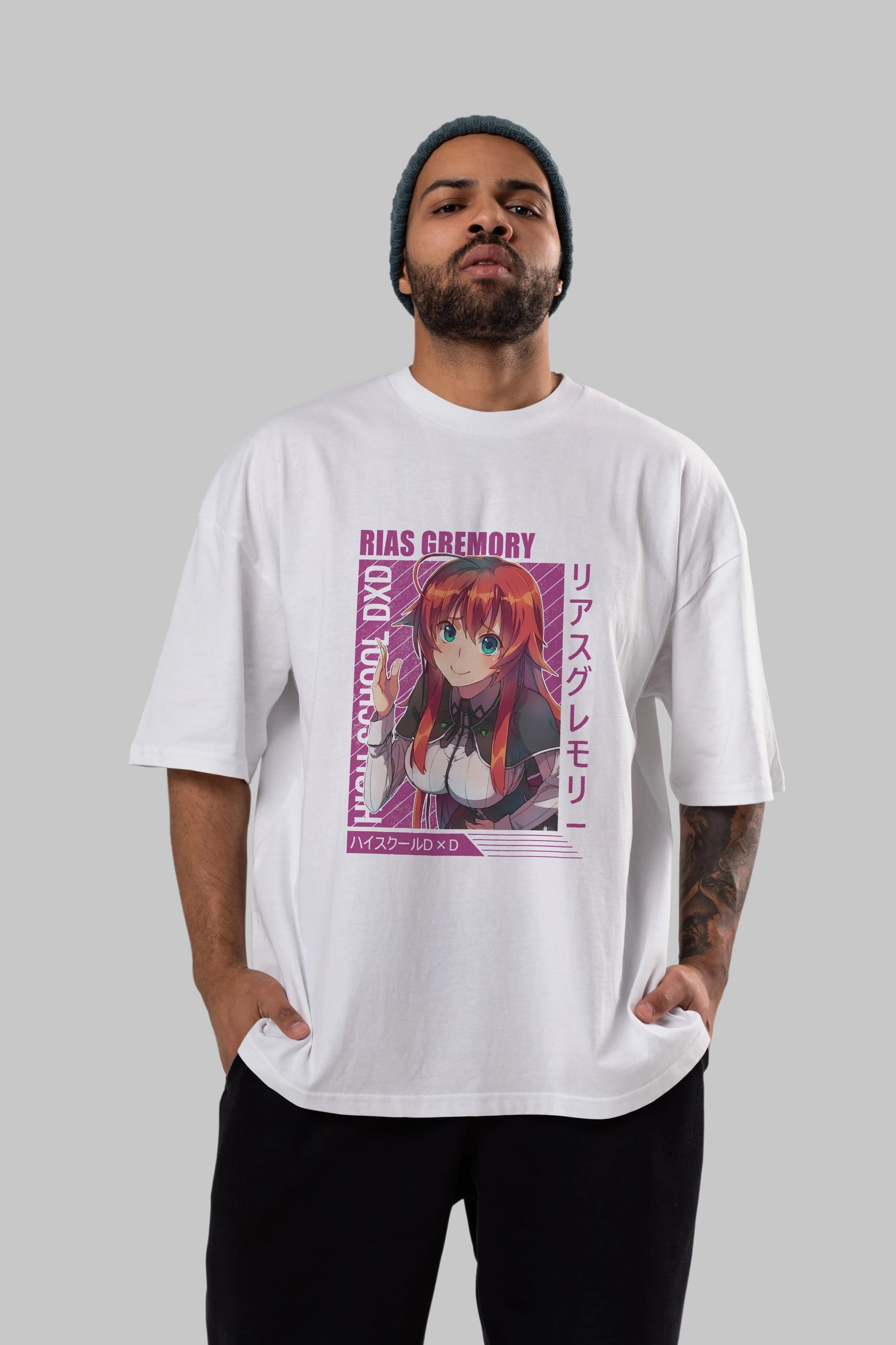 Rias Gremory 10 Anime Ön Baskılı Oversize t-shirt %100 pamuk Erkek Kadın Unisex