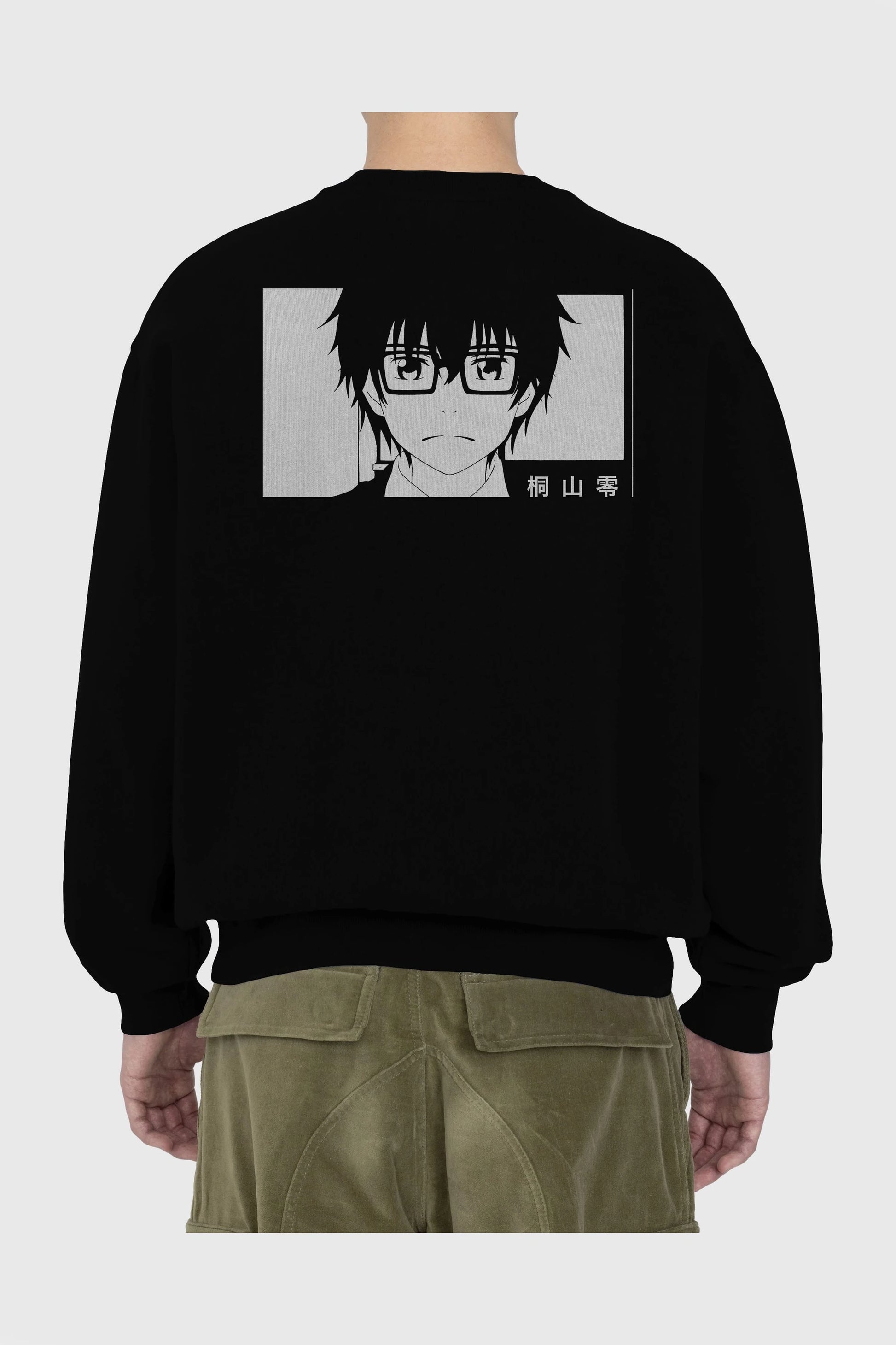 Rei Kiriyama 3 Anime Arka Baskılı Oversize Sweatshirt Erkek Kadın Unisex