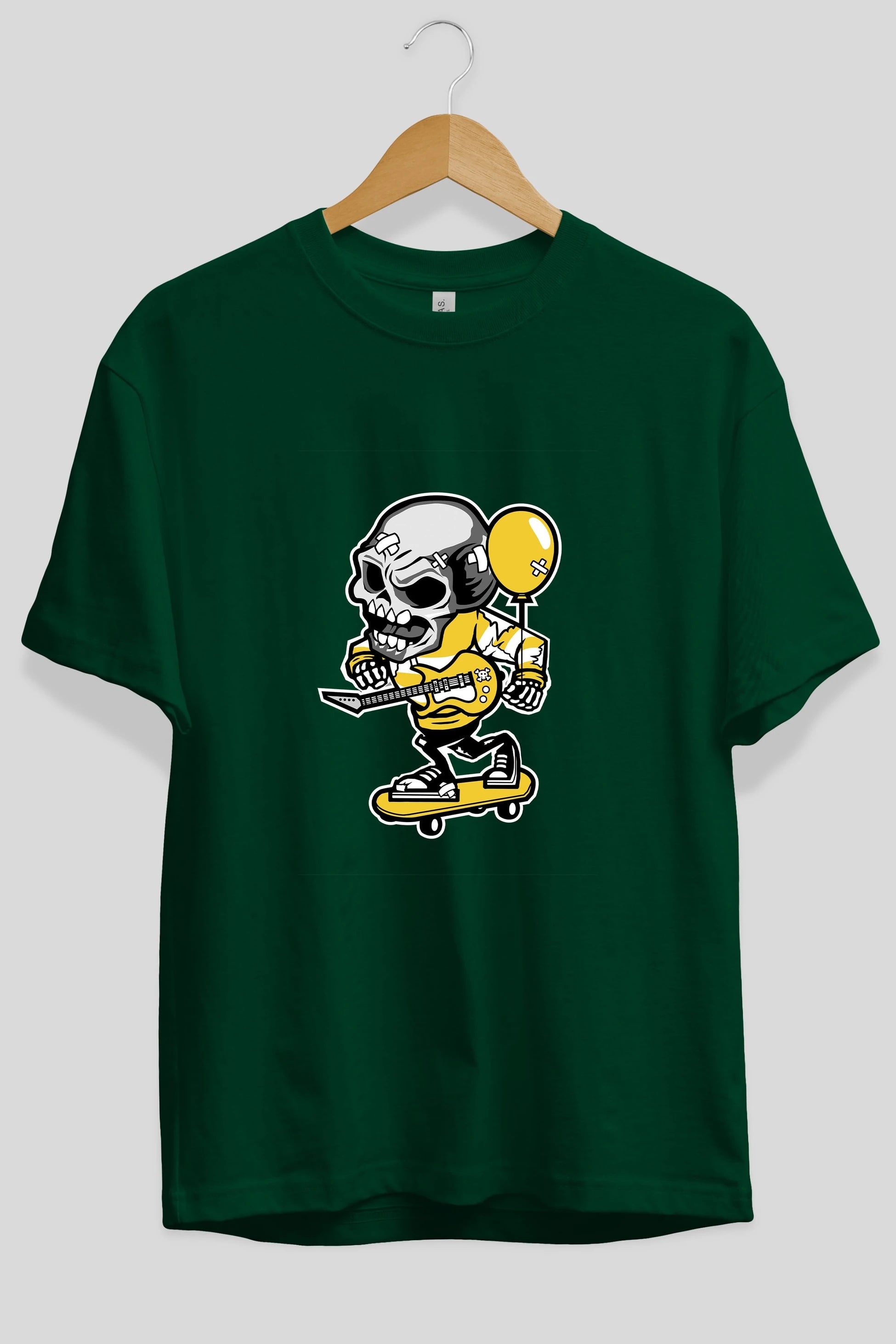 Skull Skater Ön Baskılı Oversize t-shirt Erkek Kadın Unisex %100 Pamuk tişort