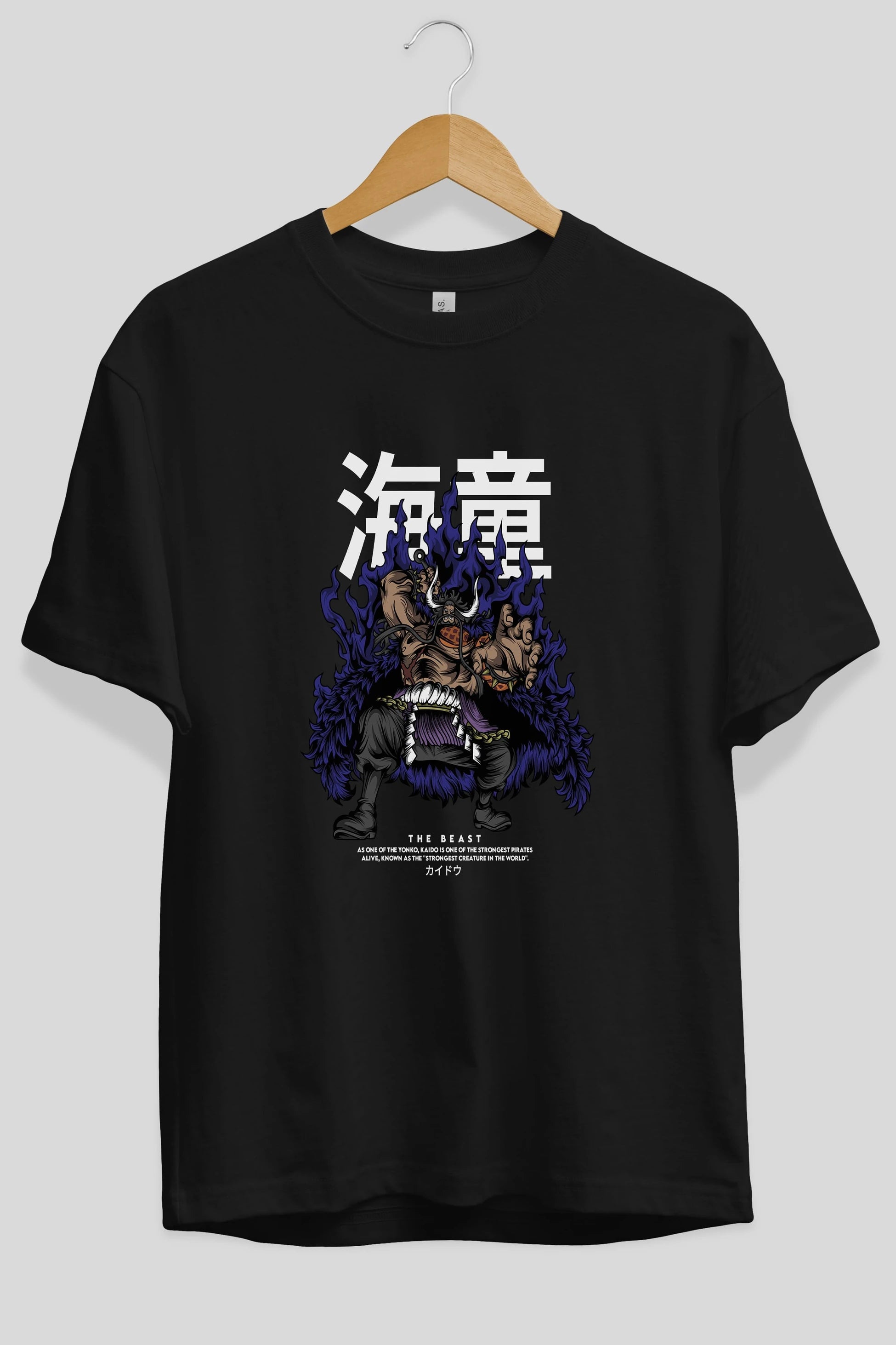 Kaido Anime Ön Baskılı Oversize t-shirt %100 pamuk Erkek Kadın Unisex