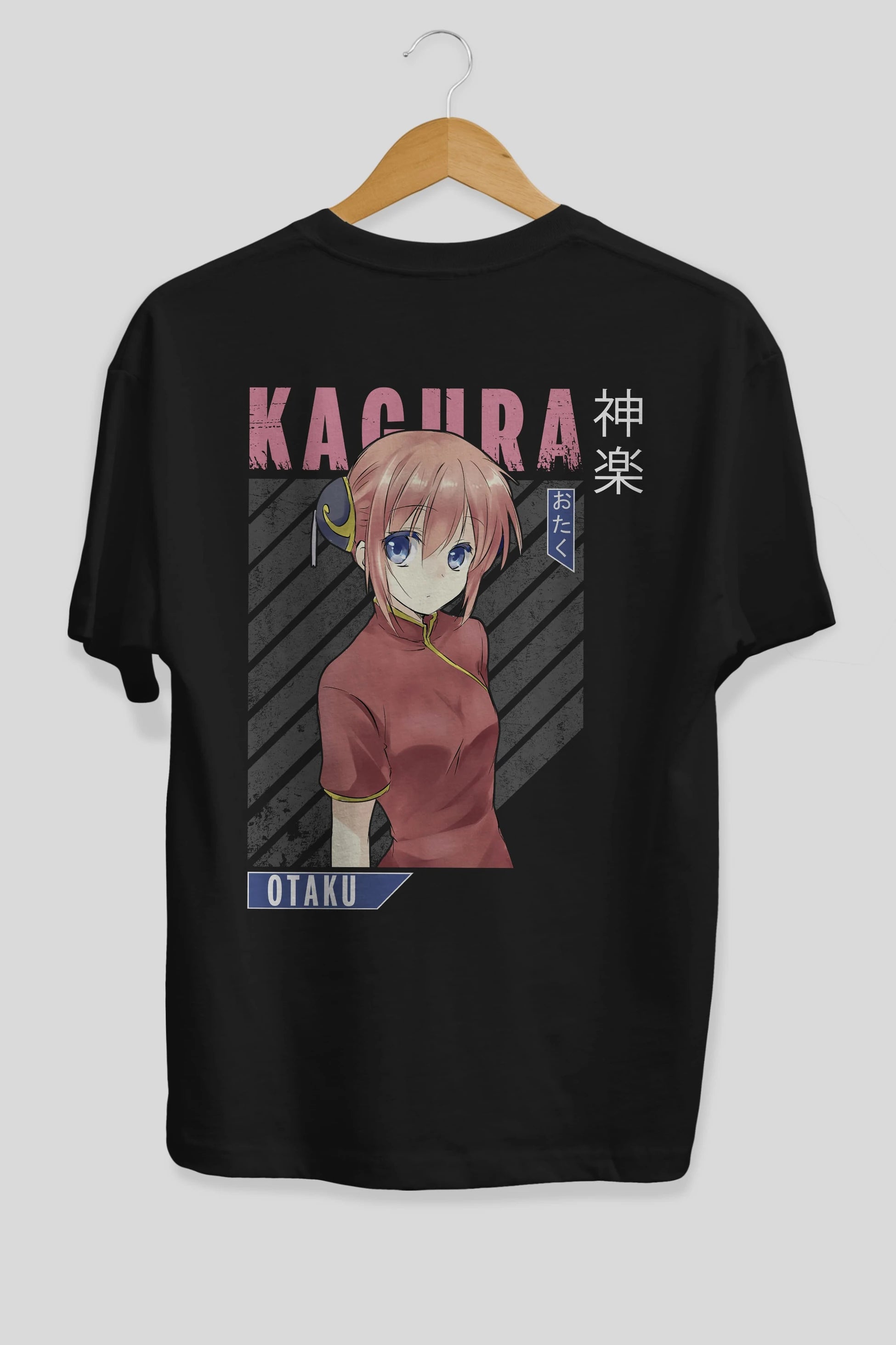 Kagura GINTAMA Anime Arka Baskılı Oversize t-shirt Erkek Kadın Unisex
