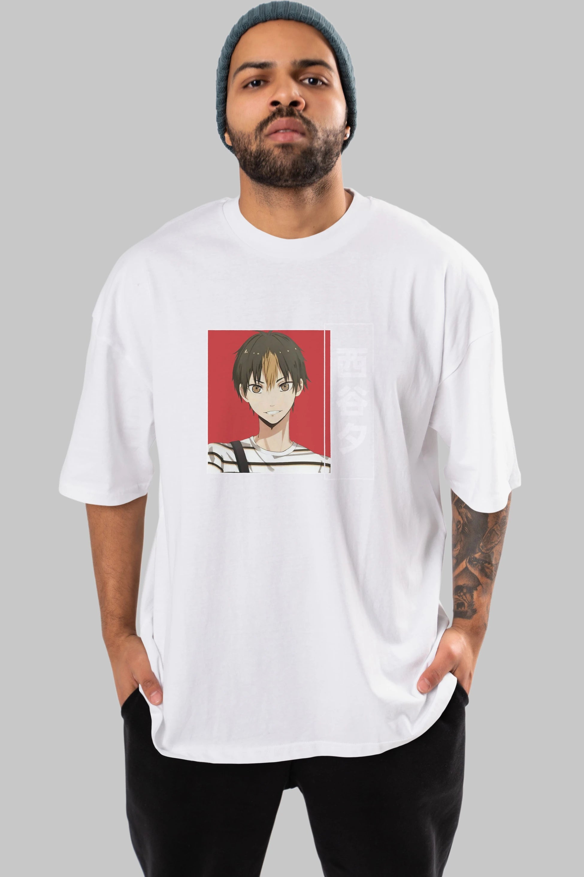 Yuu Nishinoya 1 Anime Ön Baskılı Oversize t-shirt %100 pamuk Erkek Kadın Unisex