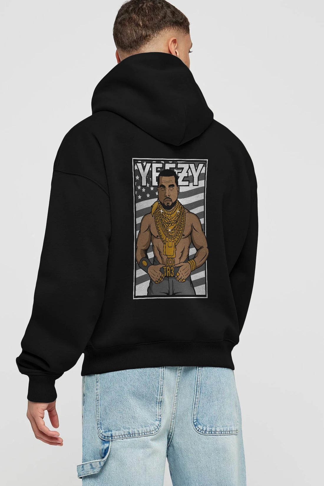 Mr.T Arka Baskılı Hoodie Oversize Kapüşonlu Sweatshirt Erkek Kadın Unisex