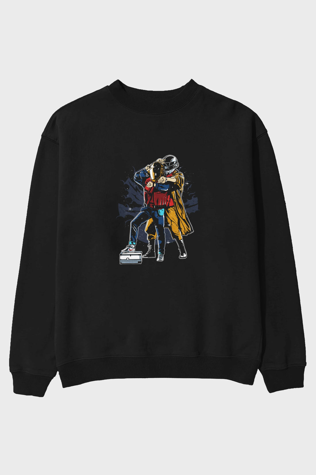 Back To The Beat Ön Baskılı Oversize Sweatshirt Erkek Kadın Unisex