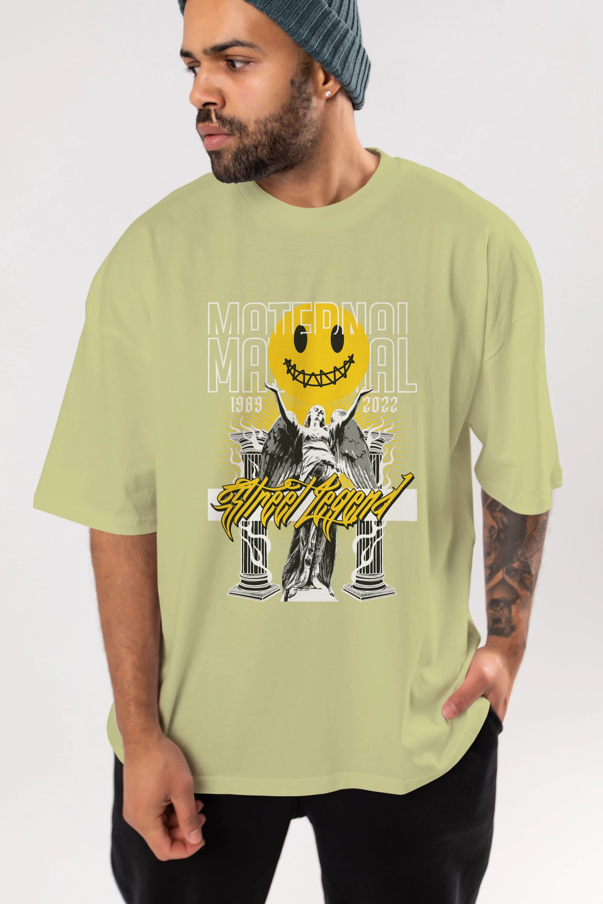 Maternal Street Legend Ön Baskılı Oversize t-shirt Erkek Kadın Unisex