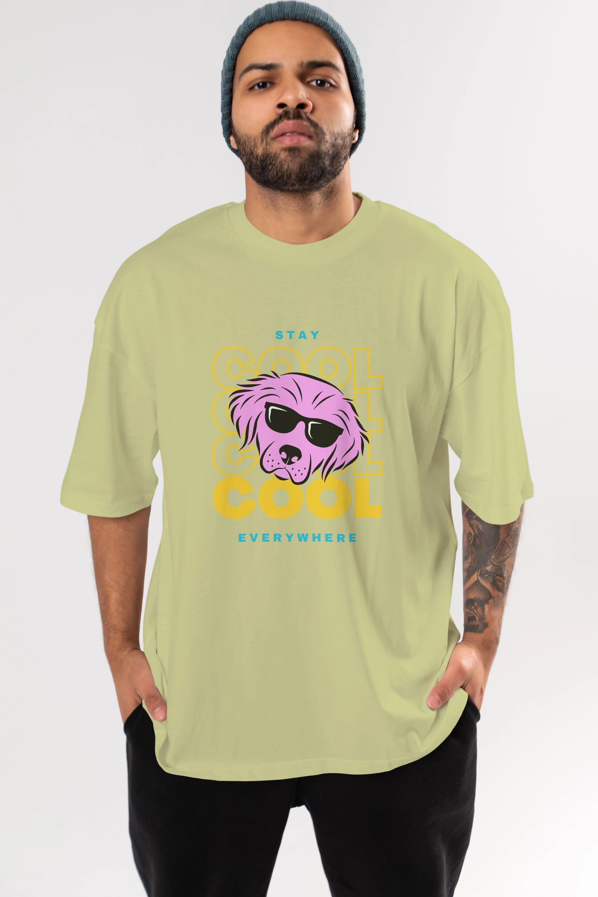 Cool Dog 2 Ön Baskılı Oversize t-shirt Erkek Kadın Unisex
